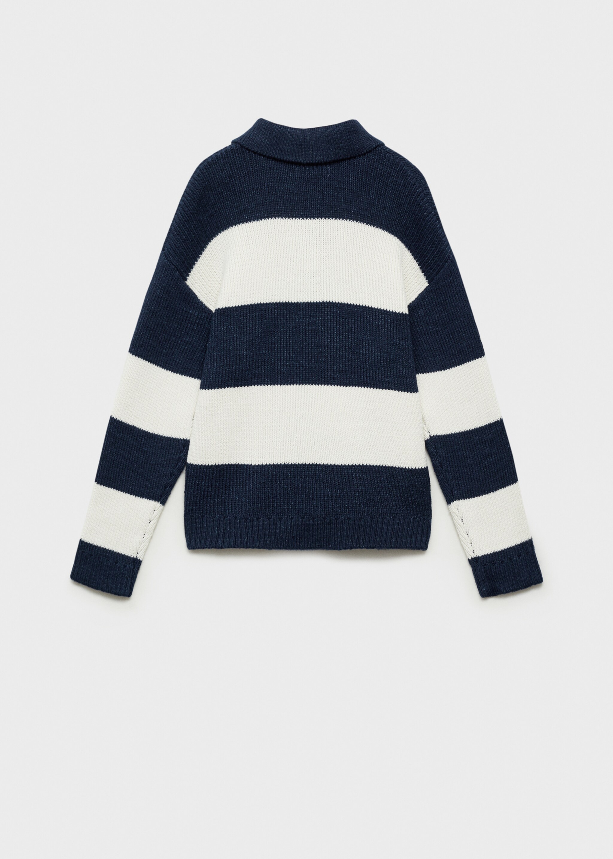 Striped polo-style sweater - Reverse of the article, Indigo Blue. Ref: 87094796-00.