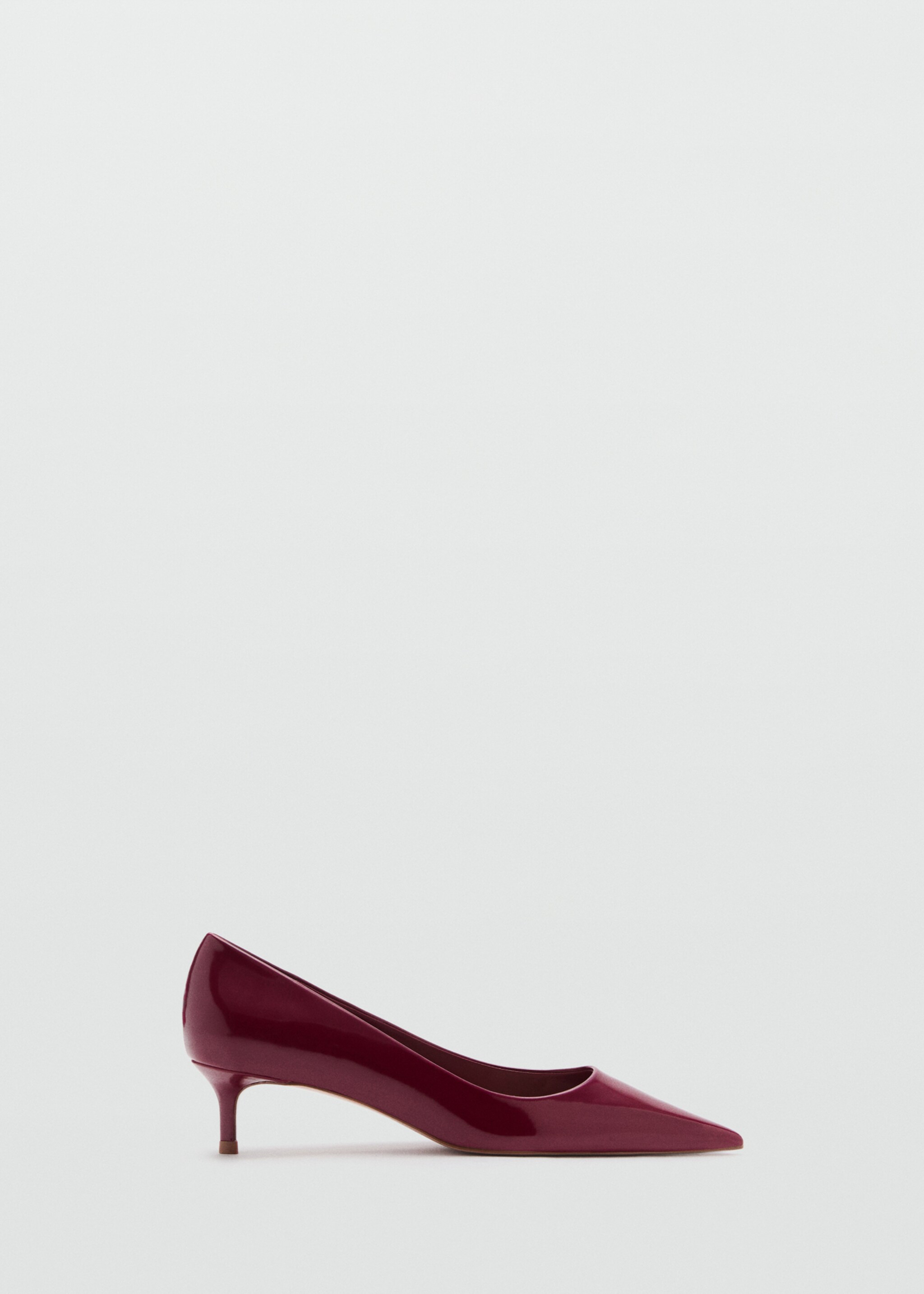 Kitten-heel pointed-toe shoes with patent leather effect - Article without model, Burgundy. Ref: 87094800-00.