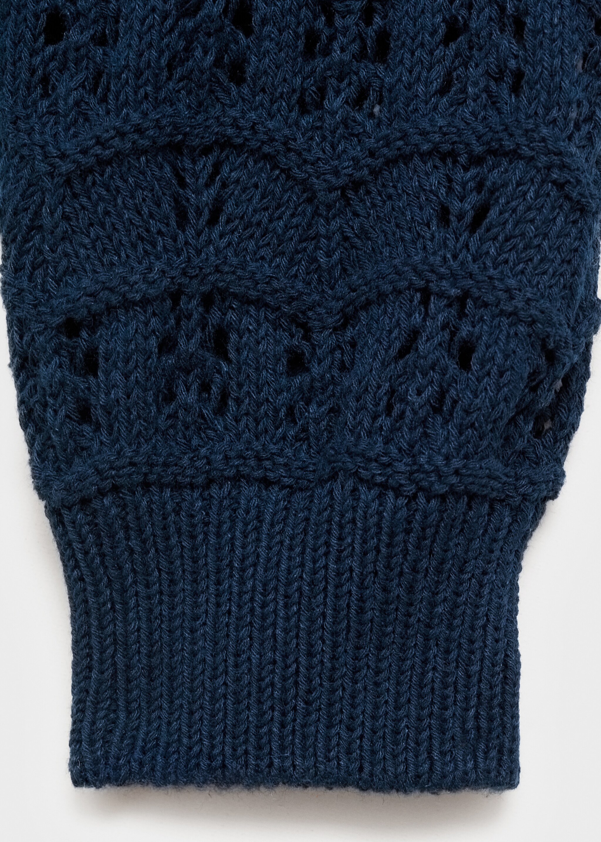 Openwork knit cardigan - Details of the article 0, Dark Navy. Ref: 87094804-00.