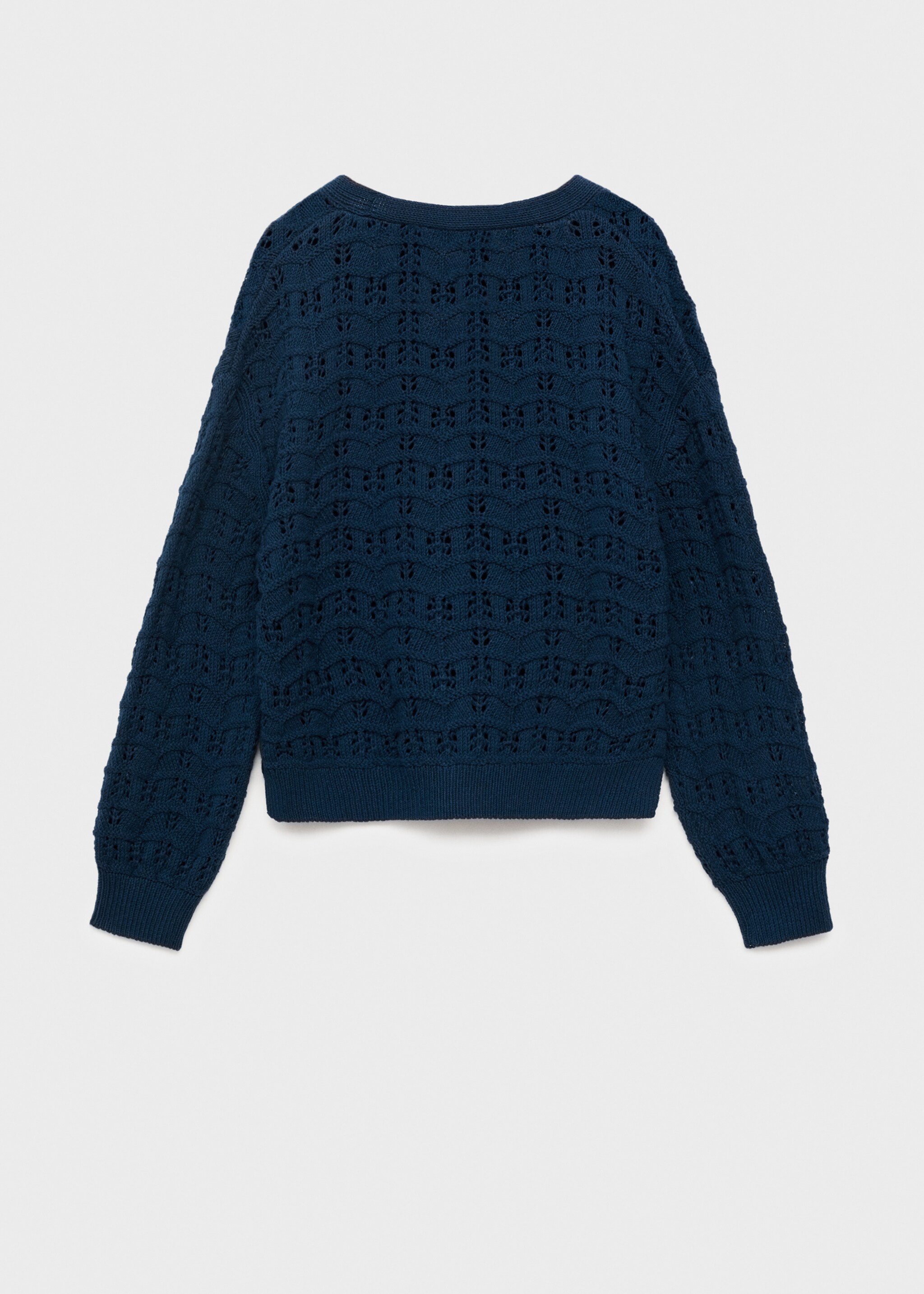 Openwork knit cardigan - Reverse of the article, Dark Navy. Ref: 87094804-00.