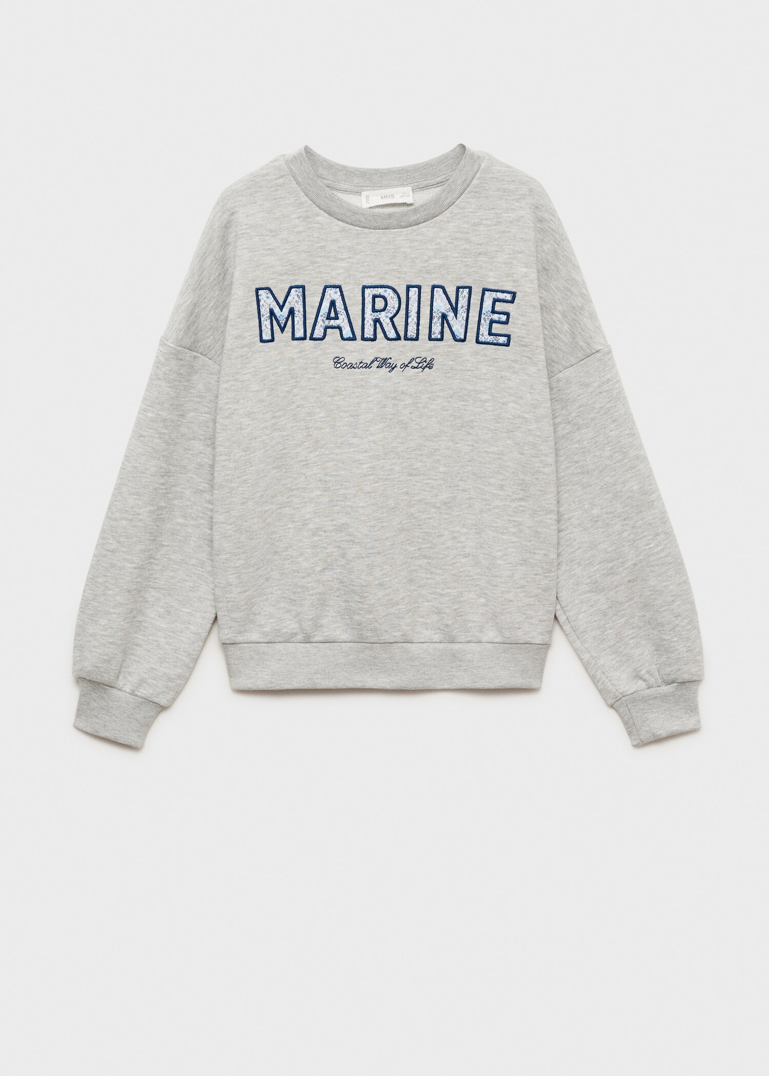 Cotton sweatshirt with embroidered message - Article without model