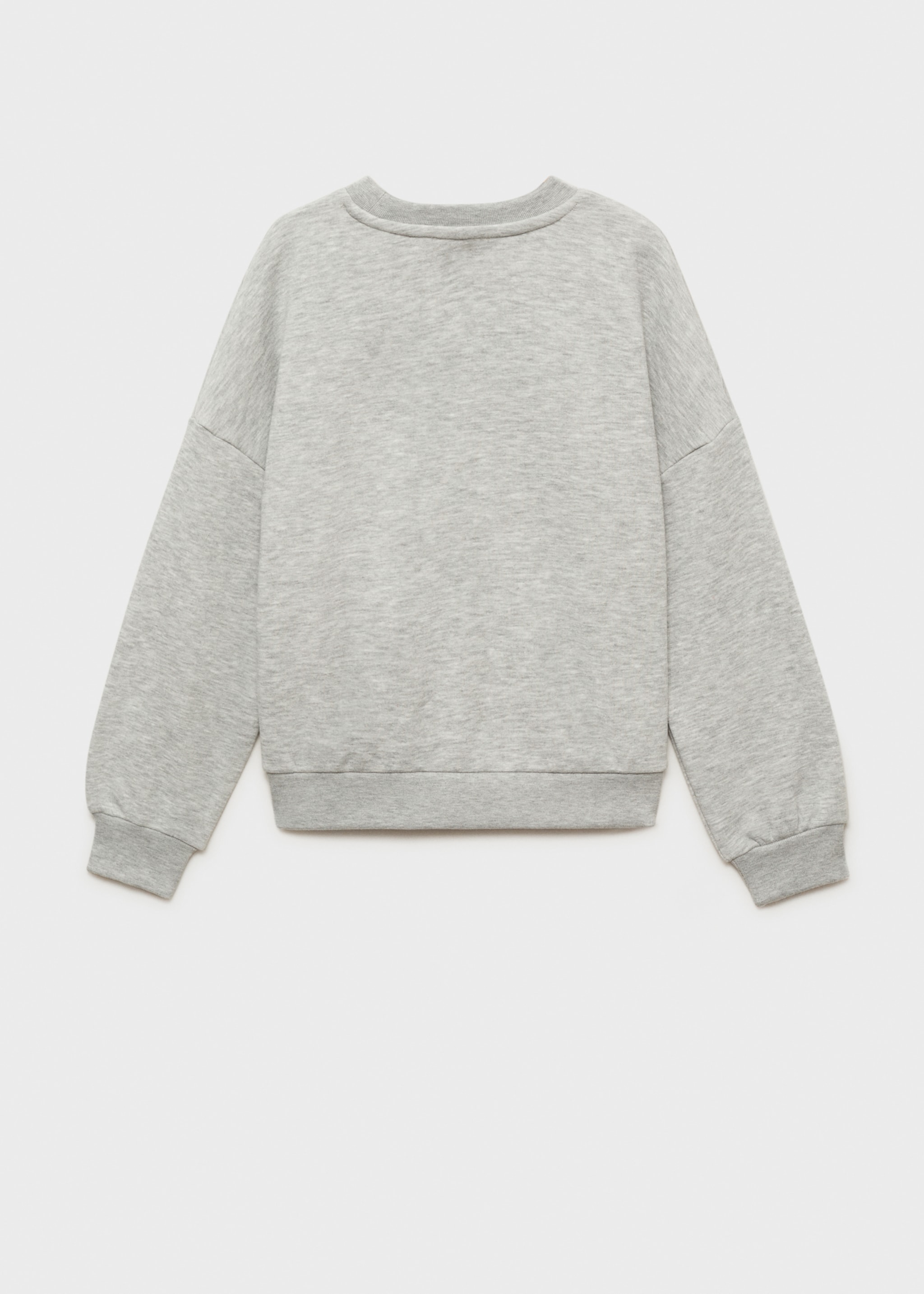 Cotton sweatshirt with embroidered message - Reverse of the article, Light Heather Grey. Ref: 87094805-00.