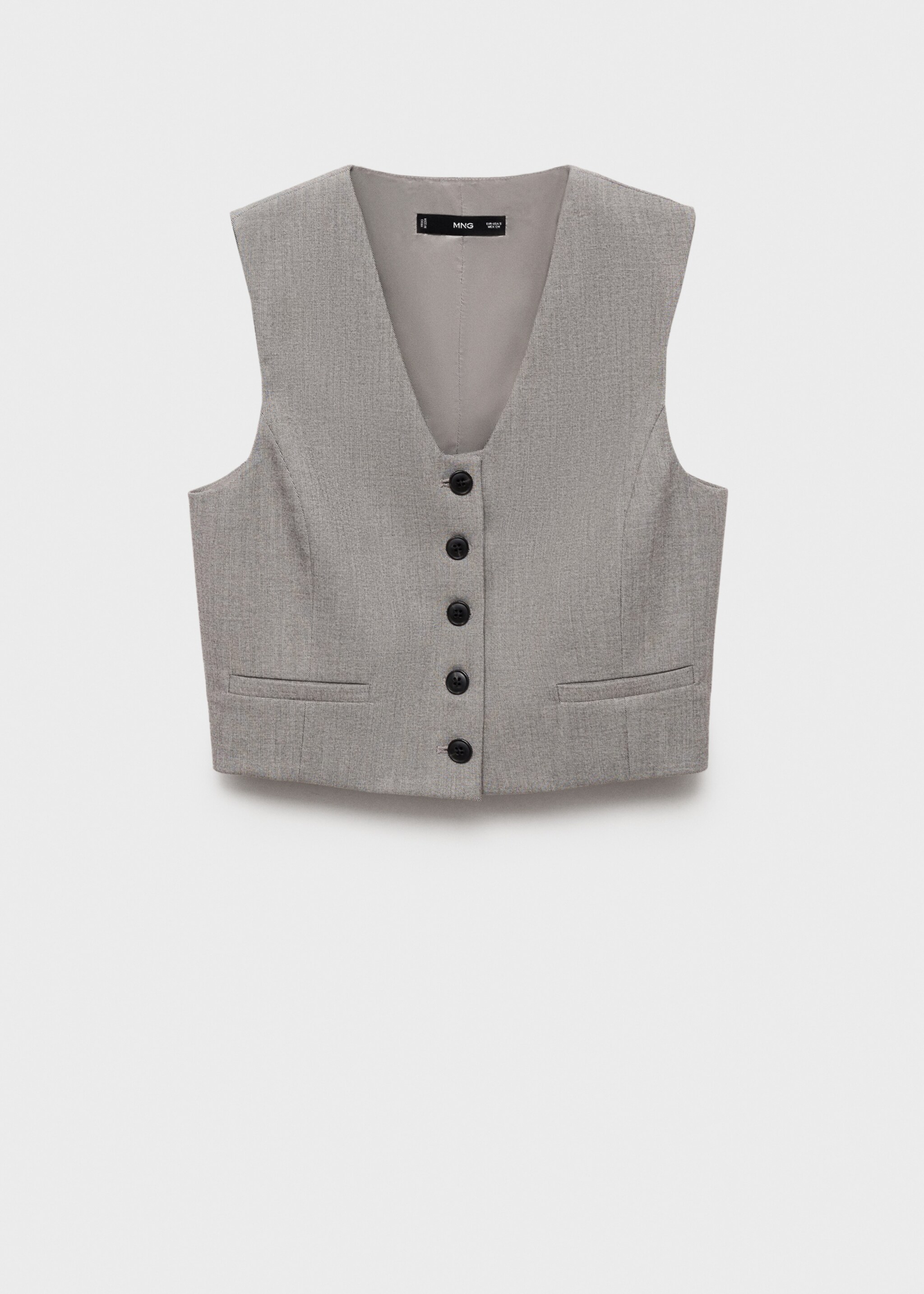 Kurze Anzugweste - Artikel ohne Model, Grau. Ref: 87095139-00.