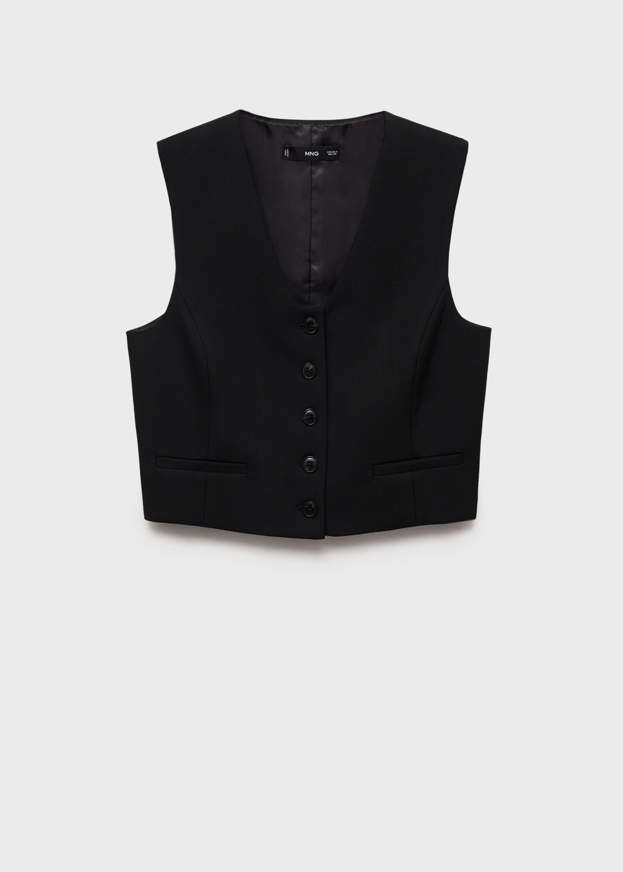 Gilet costume crop - Article sans modèle, Noir. Ref: 87095139-00.