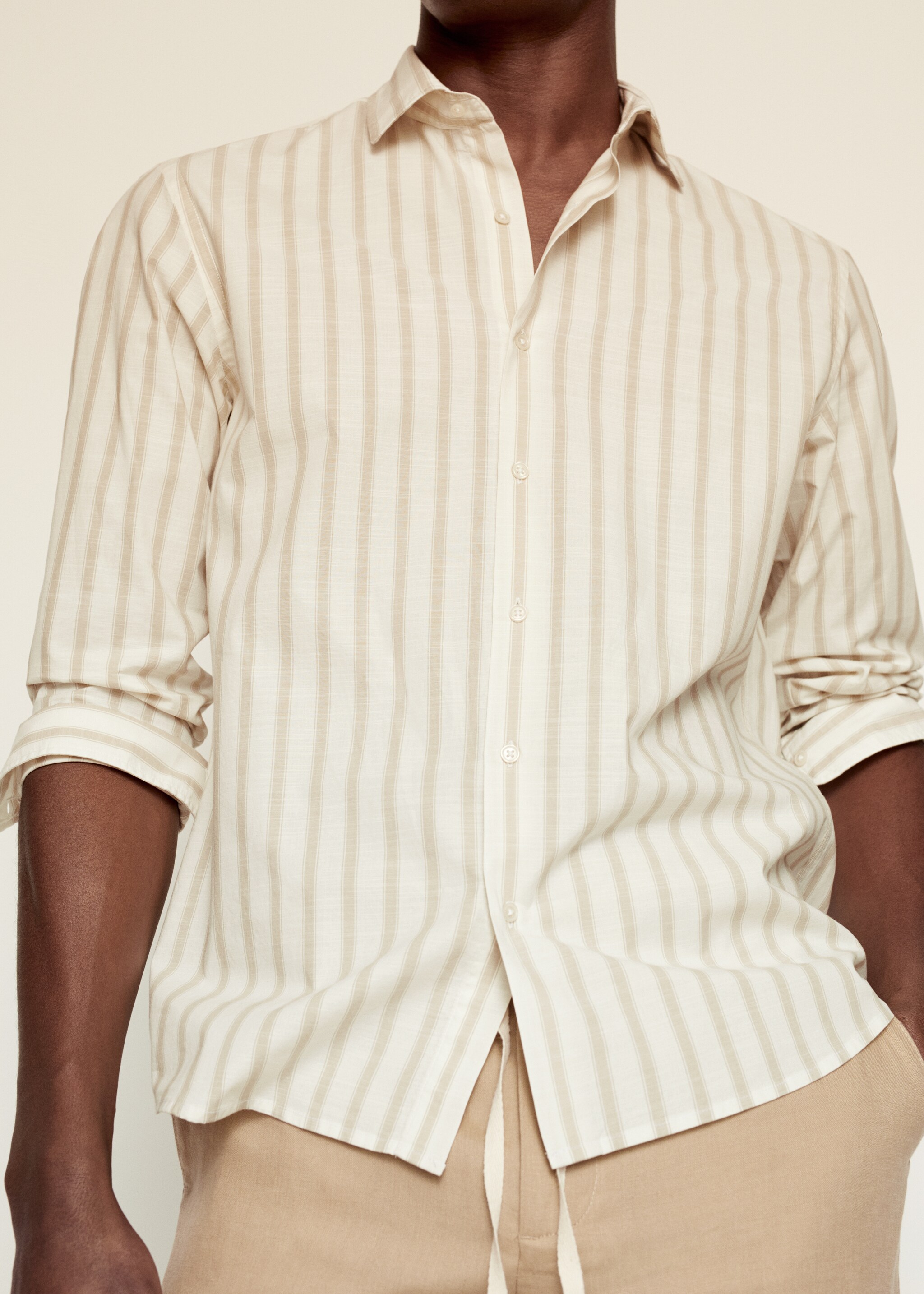 Regular-fit cotton striped shirt - Details of the article 1