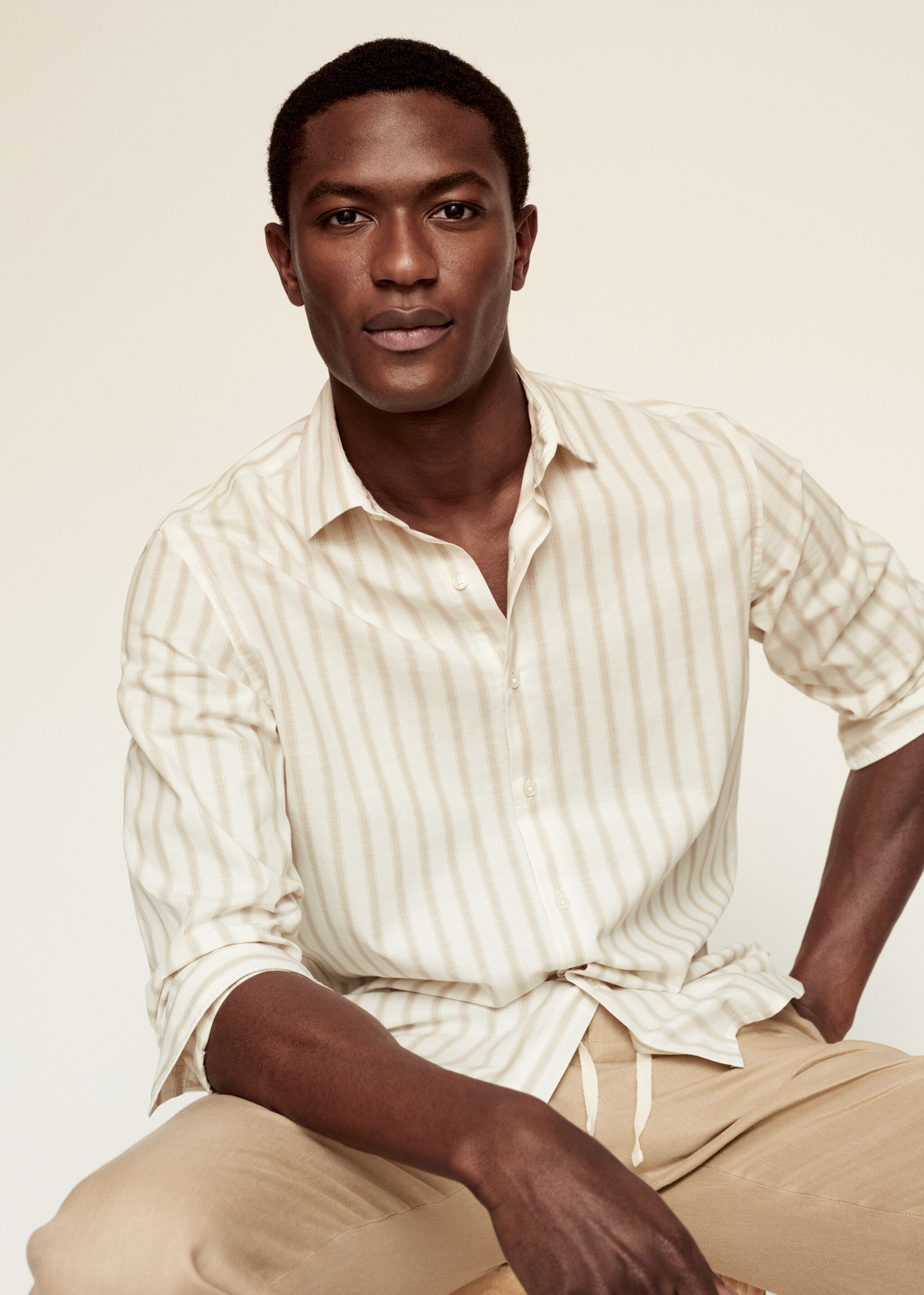 Regular-fit cotton striped shirt - Details of the article 3