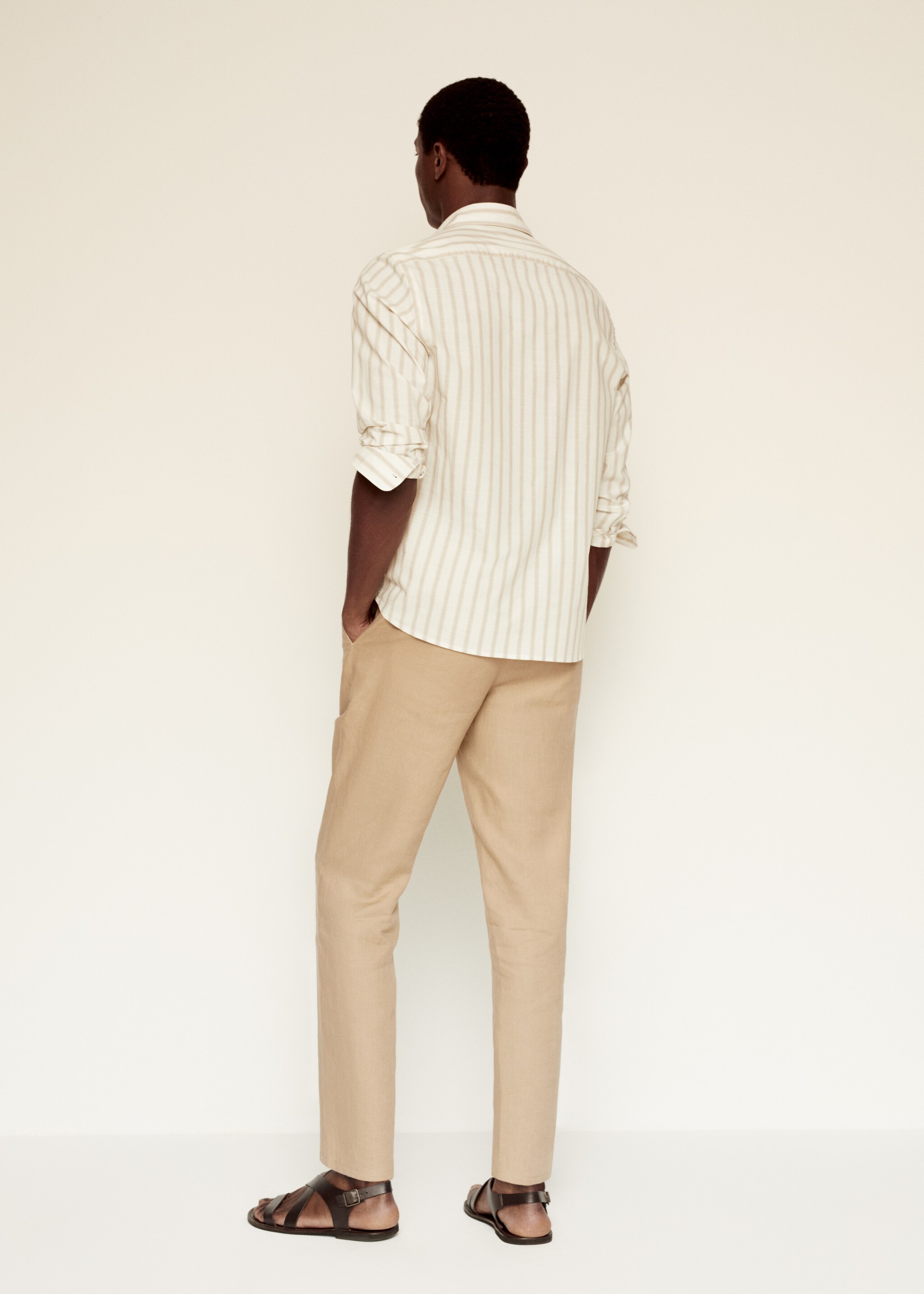 Regular-fit cotton striped shirt - Reverse of the article