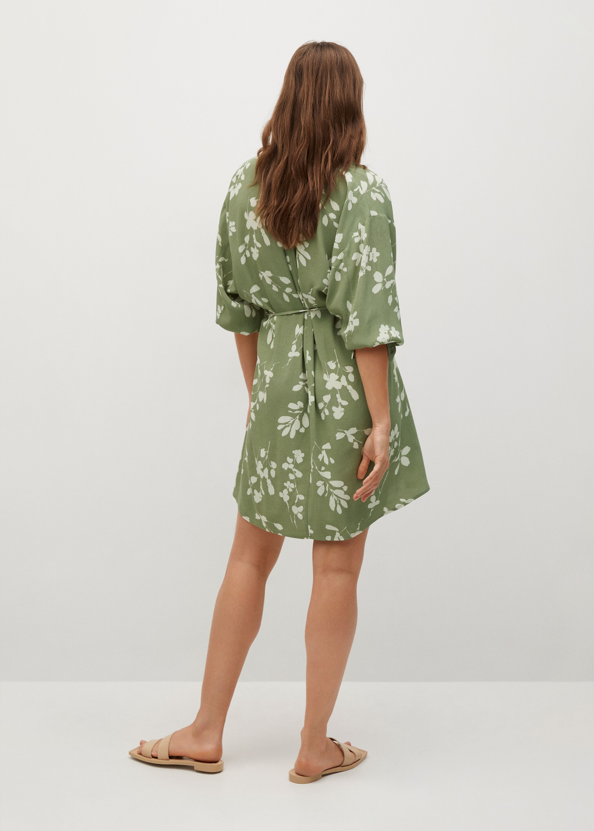 Vestido estampado cinturón - Reverso del artículo
