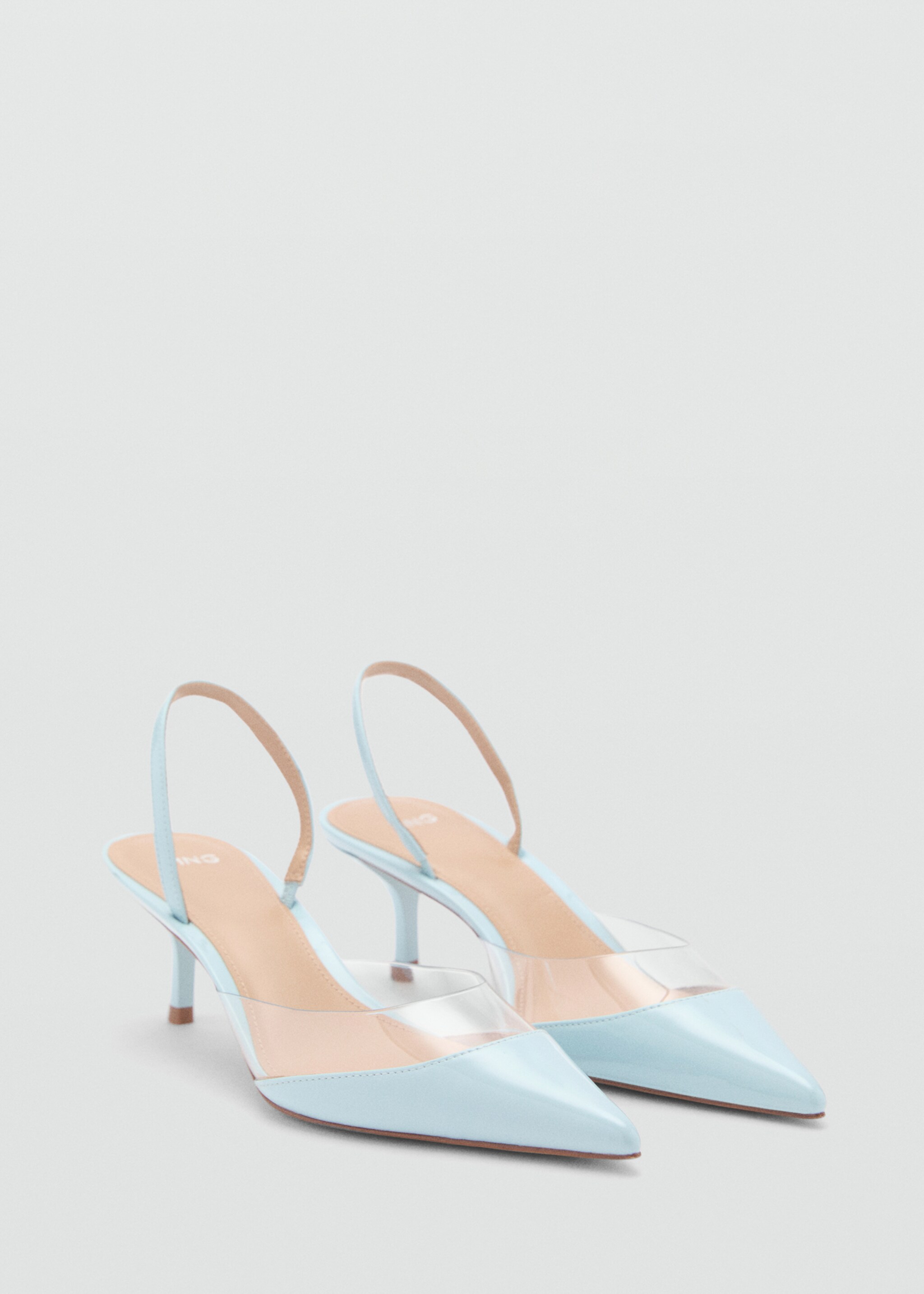Heeled shoes with vinyl panel - Medium plane, Blue. Ref: 87095731-00.