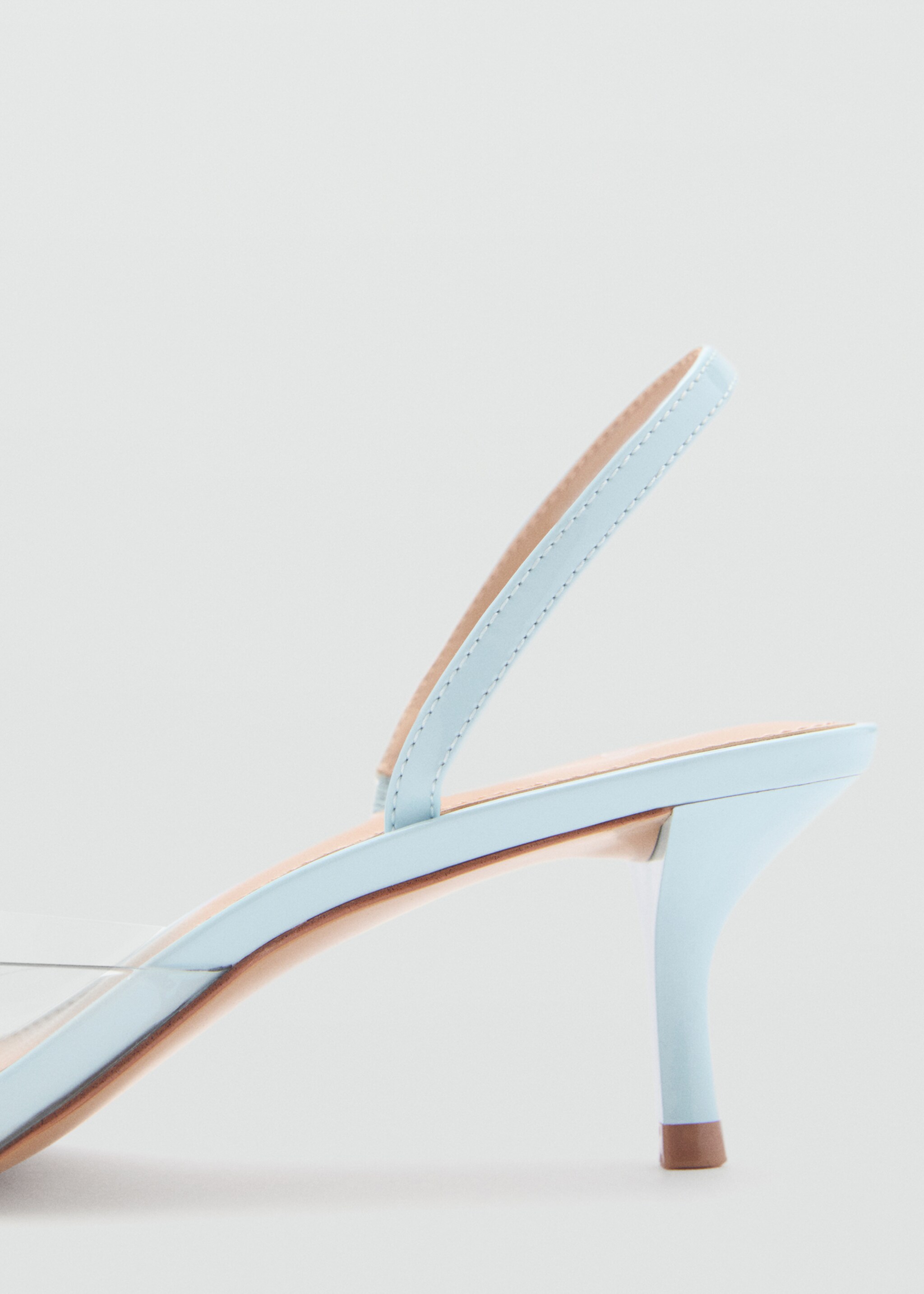 Heeled shoes with vinyl panel - Details of the article 1, Blue. Ref: 87095731-00.