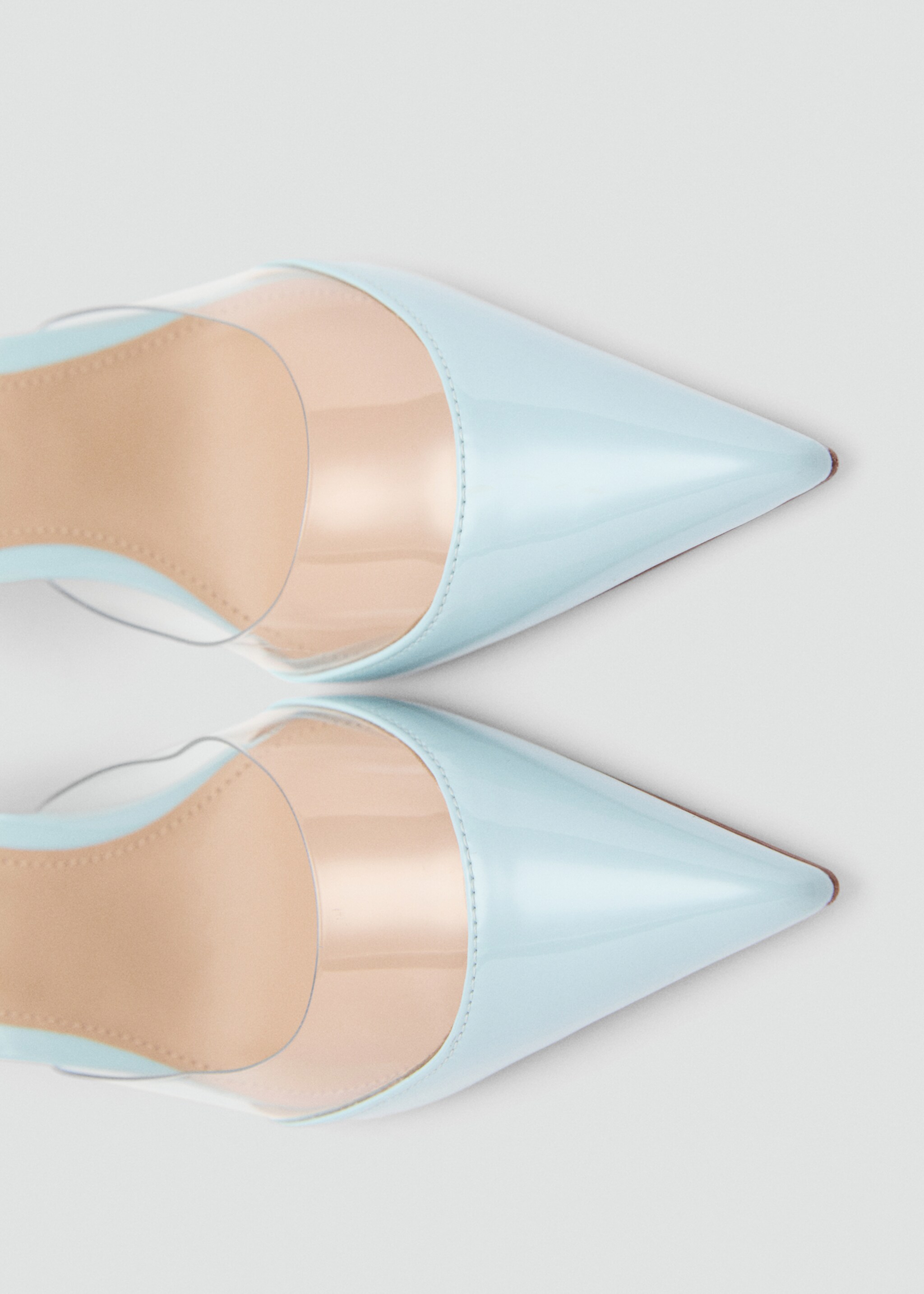 Heeled shoes with vinyl panel - Details of the article 2, Blue. Ref: 87095731-00.