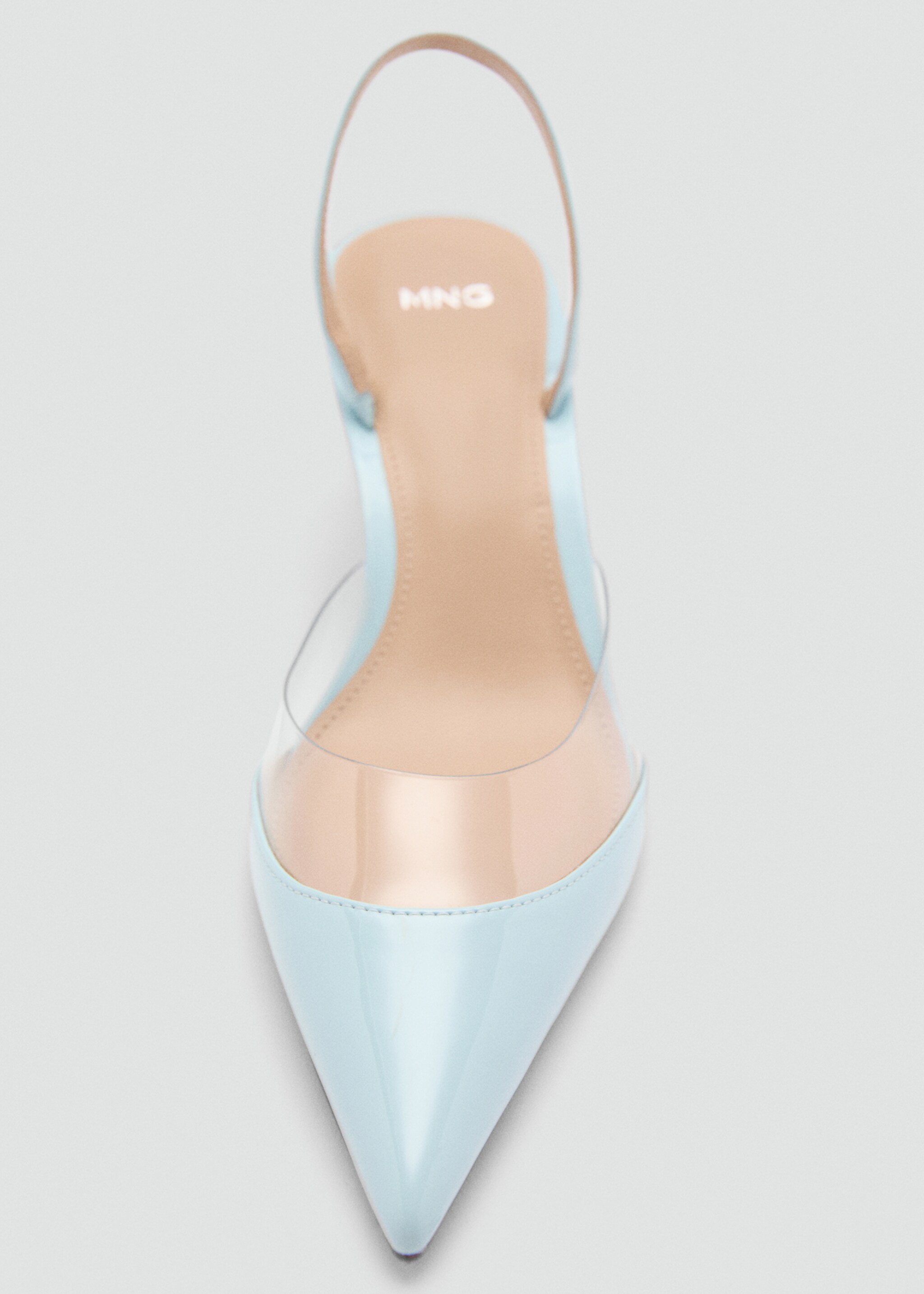 Heeled shoes with vinyl panel - Details of the article 3, Blue. Ref: 87095731-00.