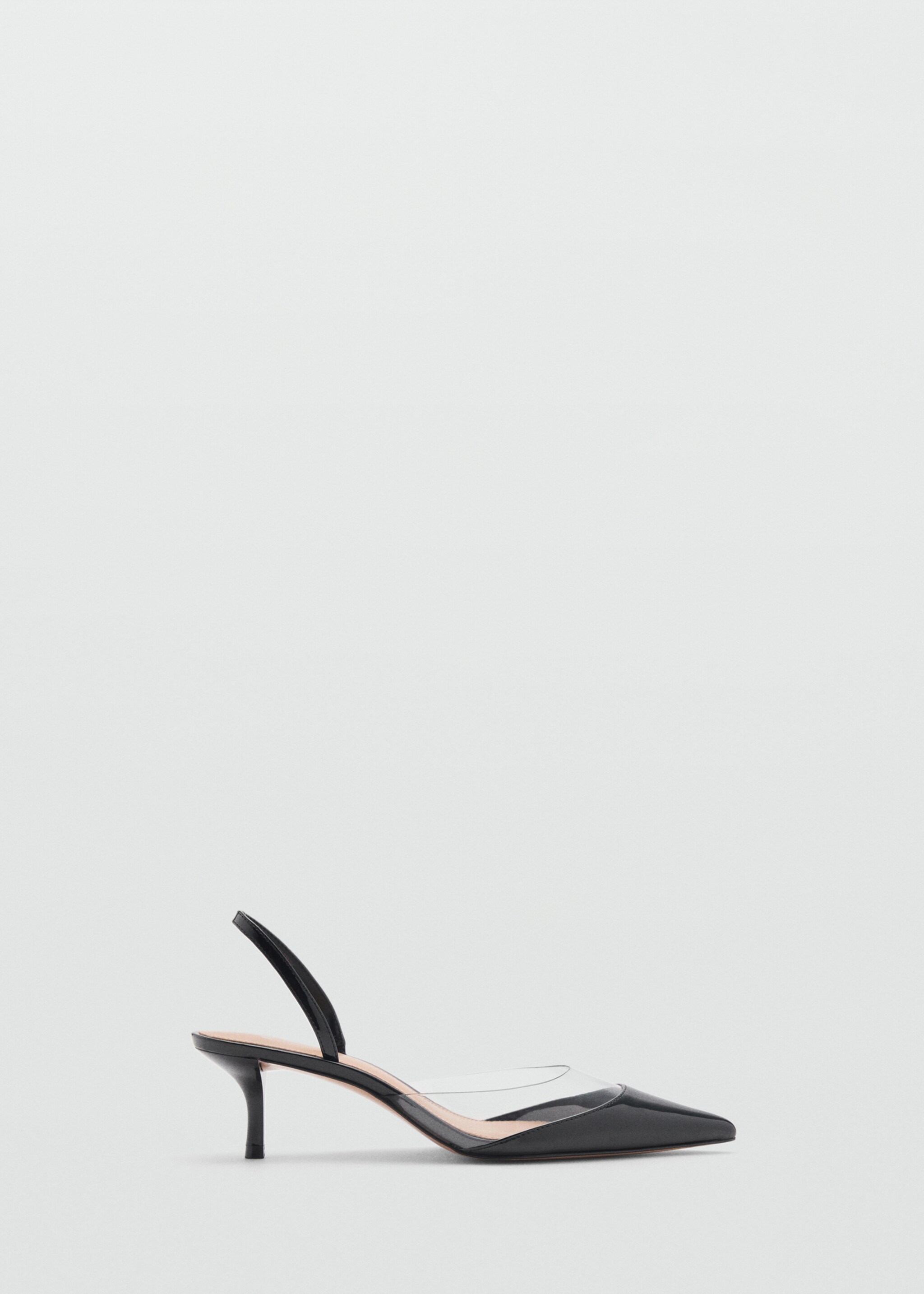 Chaussure à talon avec empiècement vinyle - Article sans modèle, Noir. Ref: 87095731-00.