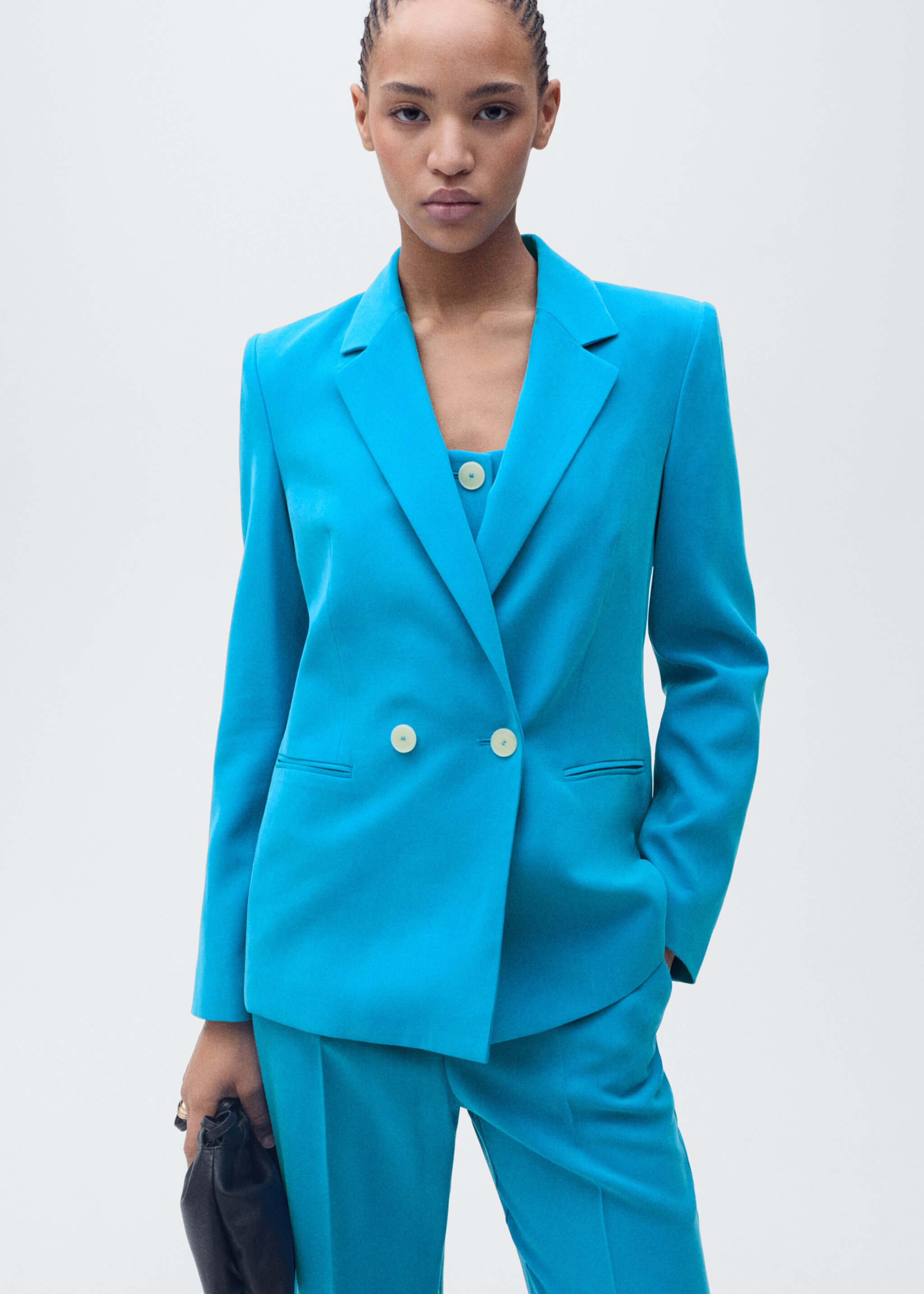 Straight-fit suit blazer - Medium plane, Blue. Ref: 87095735-00.