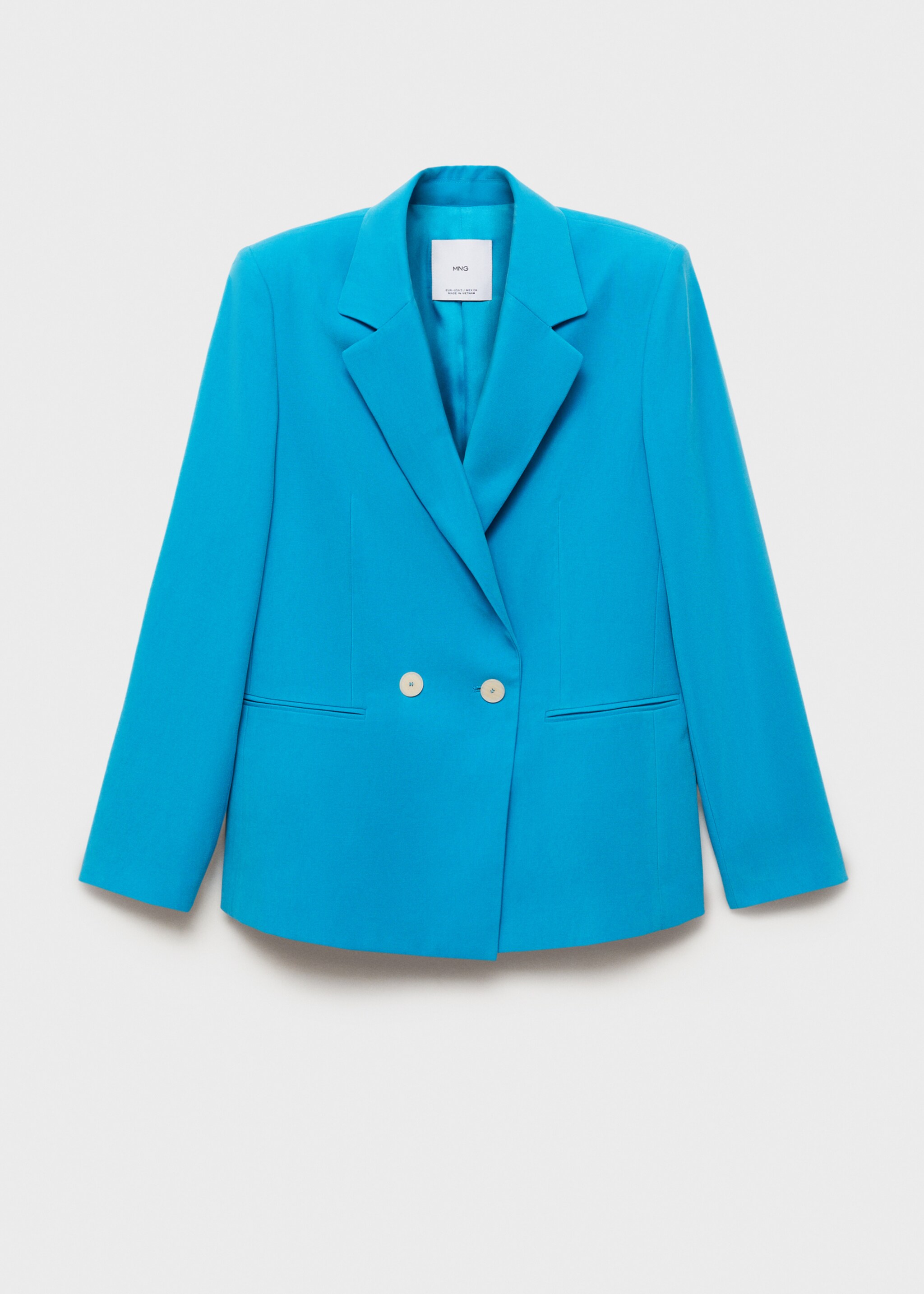 Straight-fit suit blazer - Article without model, Blue. Ref: 87095735-00.