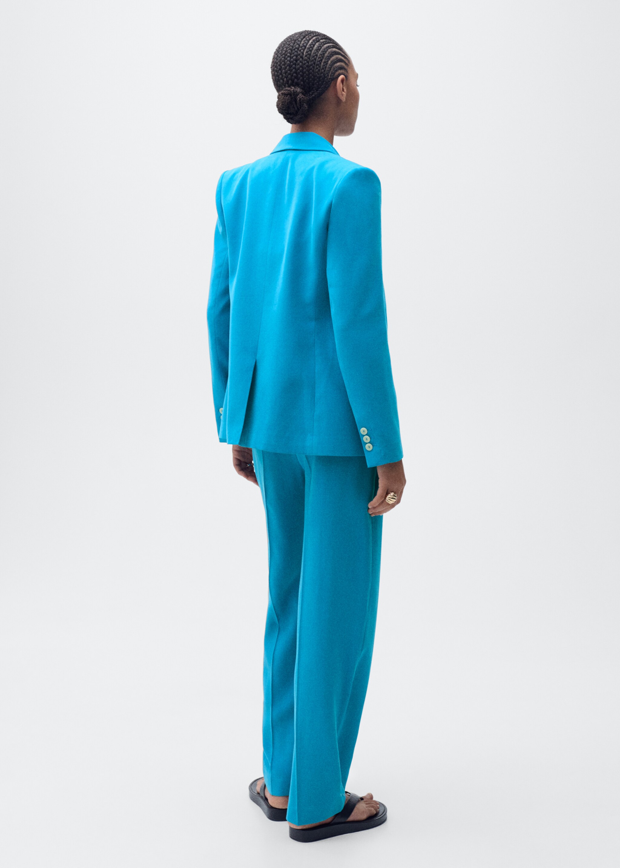 Straight-fit suit blazer - Reverse of the article, Blue. Ref: 87095735-00.