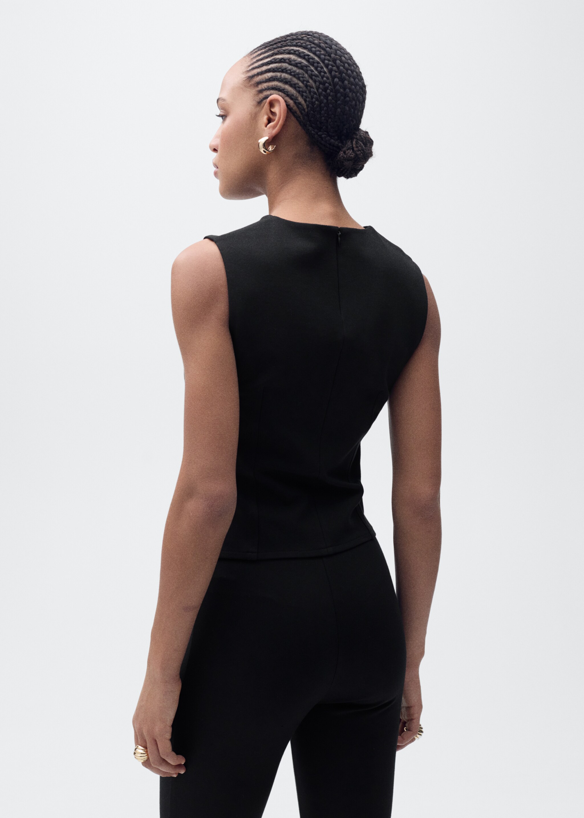 Top with wide straps - Reverse of the article, Black. Ref: 87095740-00.