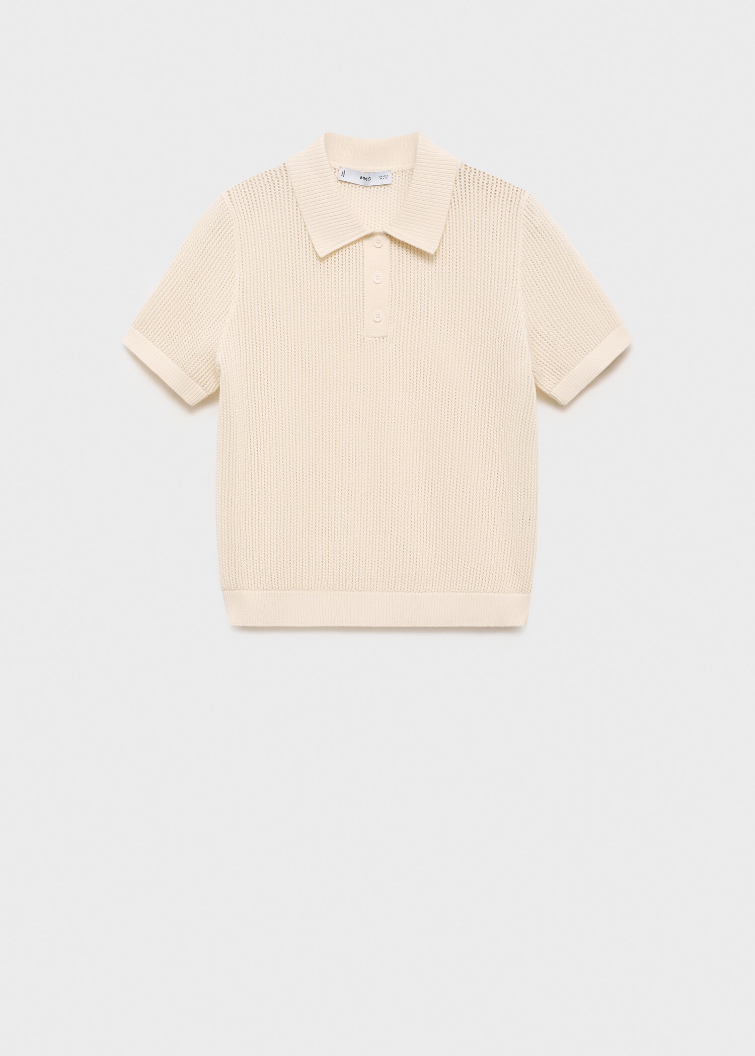 Openwork knitted polo-neck sweater - Article without model