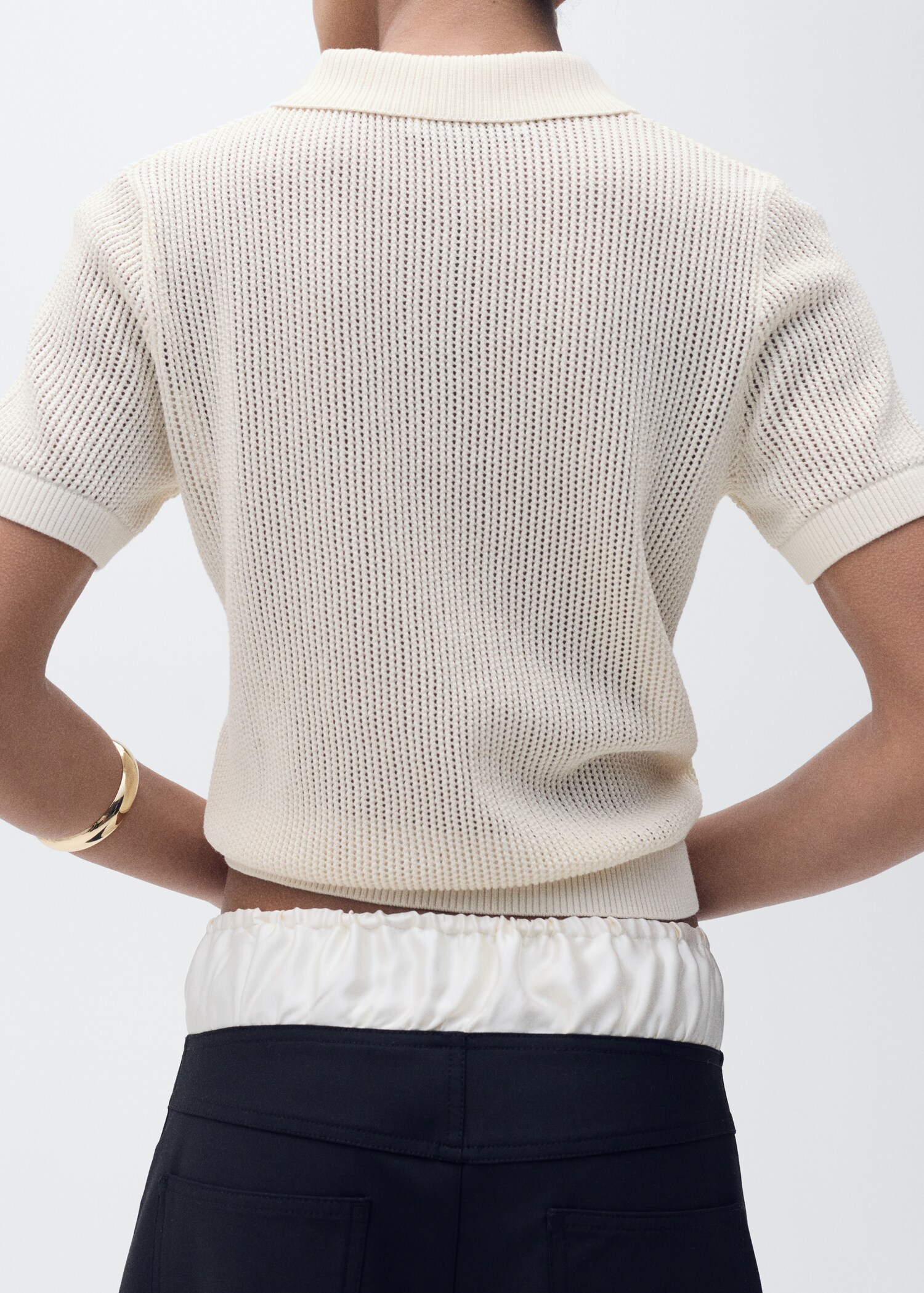 Openwork knitted polo-neck sweater - Details of the article 6