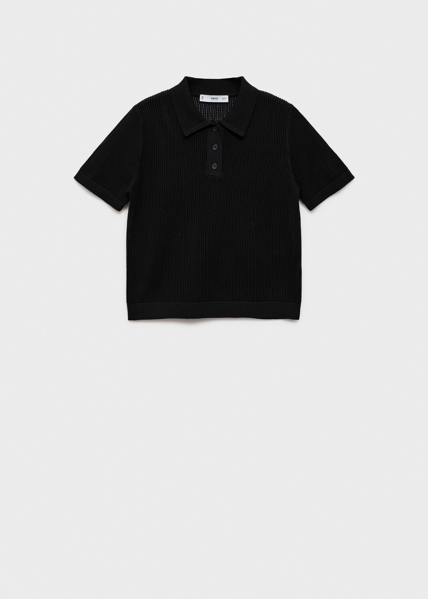 Openwork knitted polo-neck sweater - Article without model