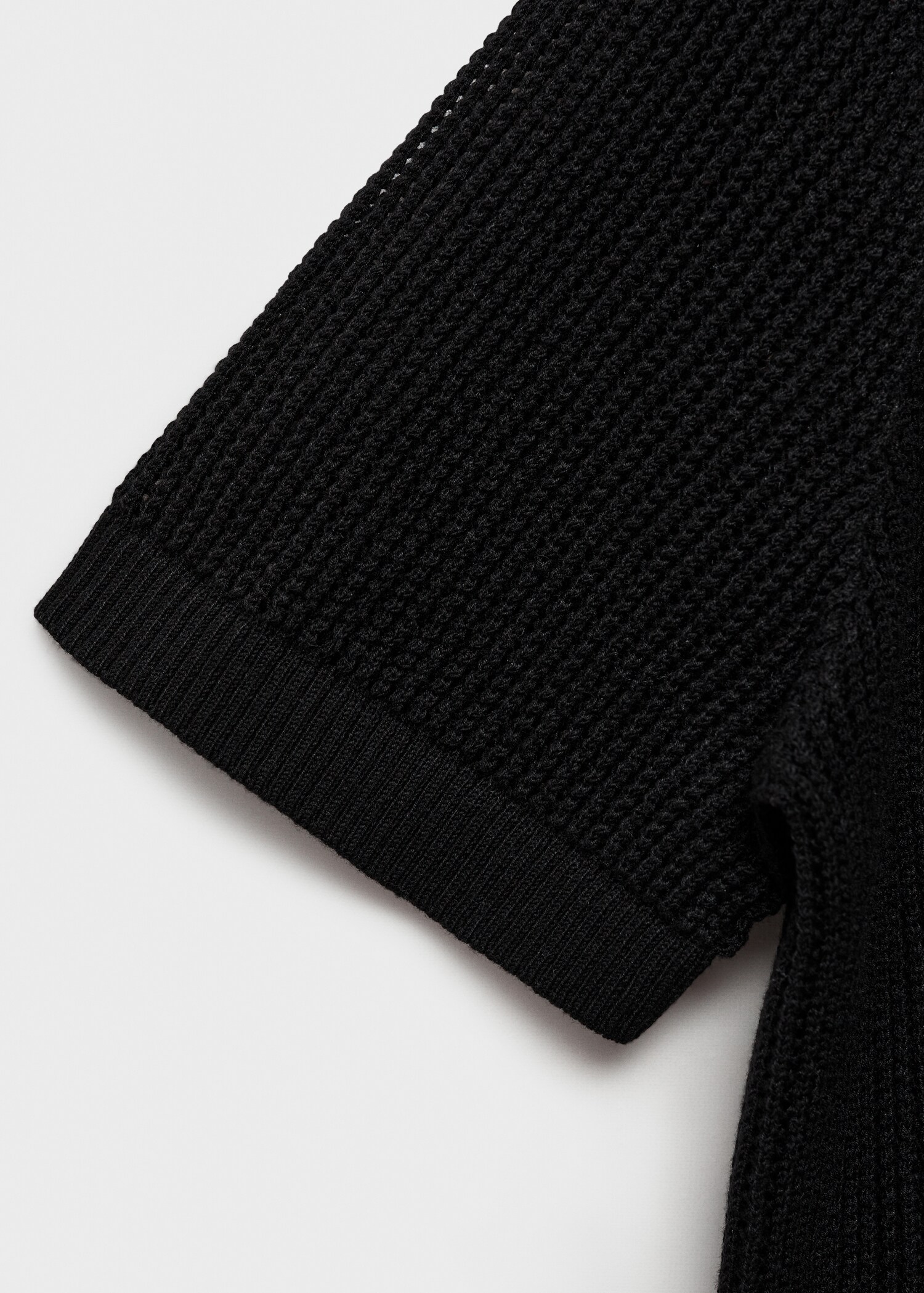 Openwork knitted polo-neck sweater - Details of the article 0