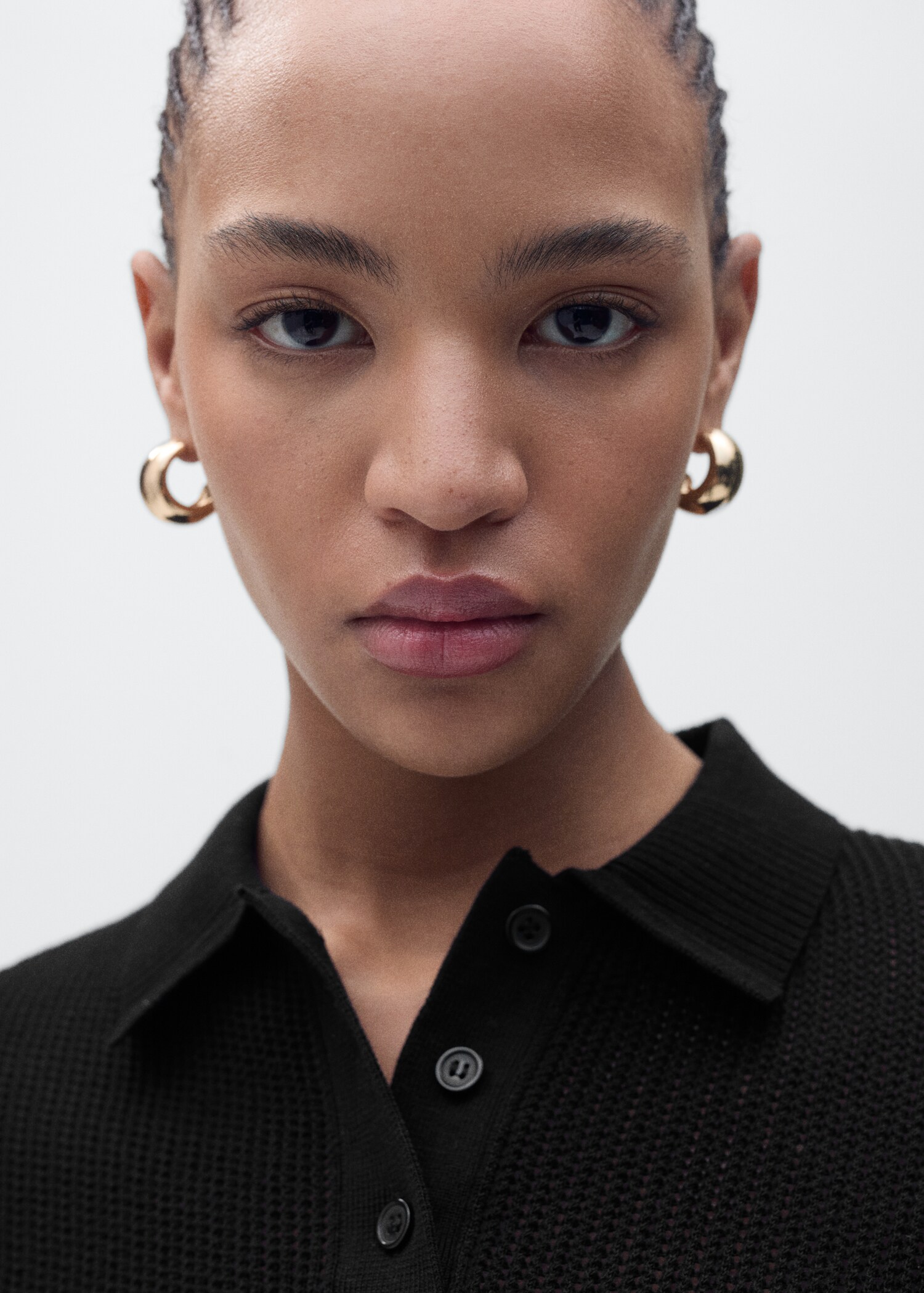 Openwork knitted polo-neck sweater - Details of the article 1