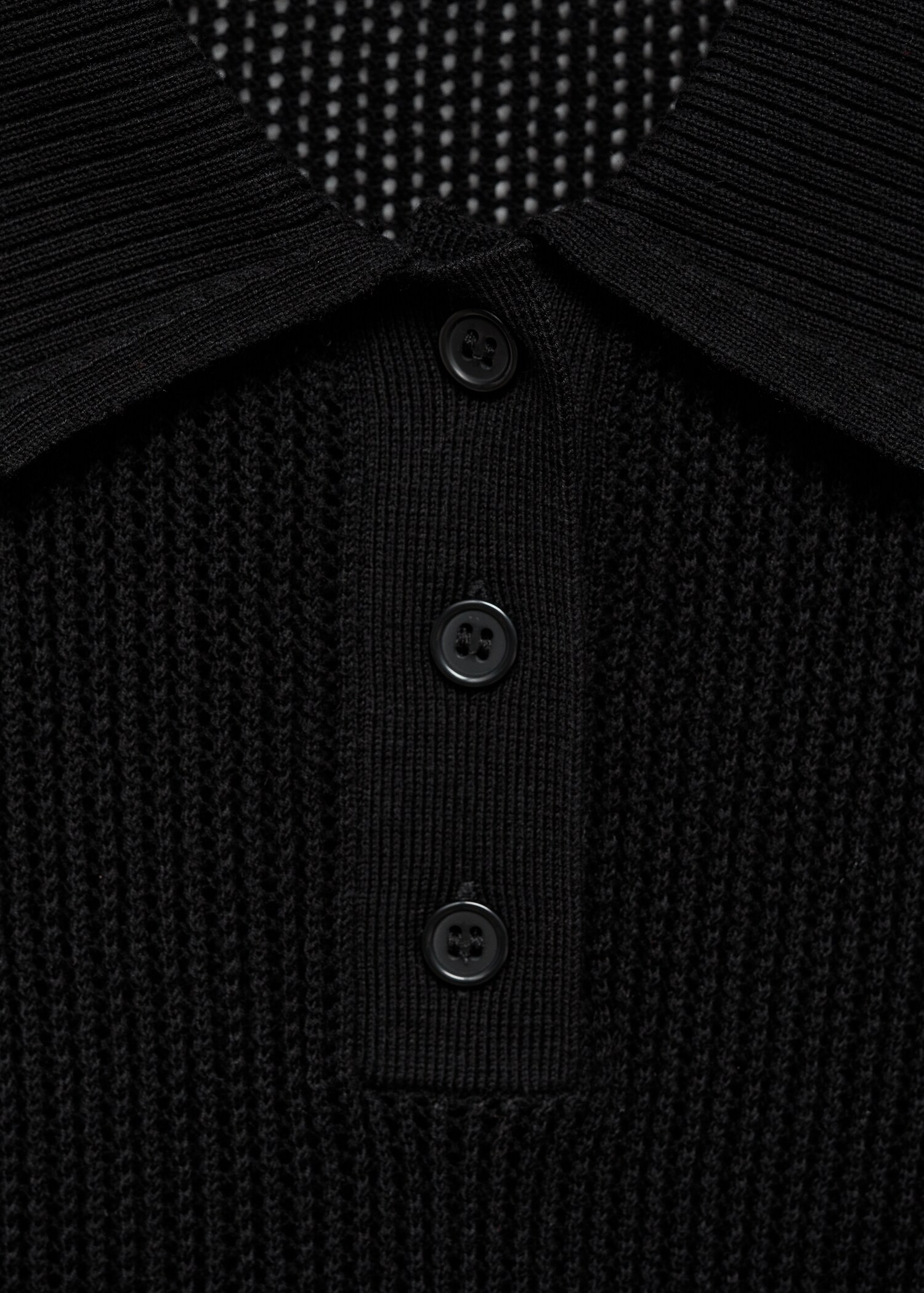 Openwork knitted polo-neck sweater - Details of the article 8