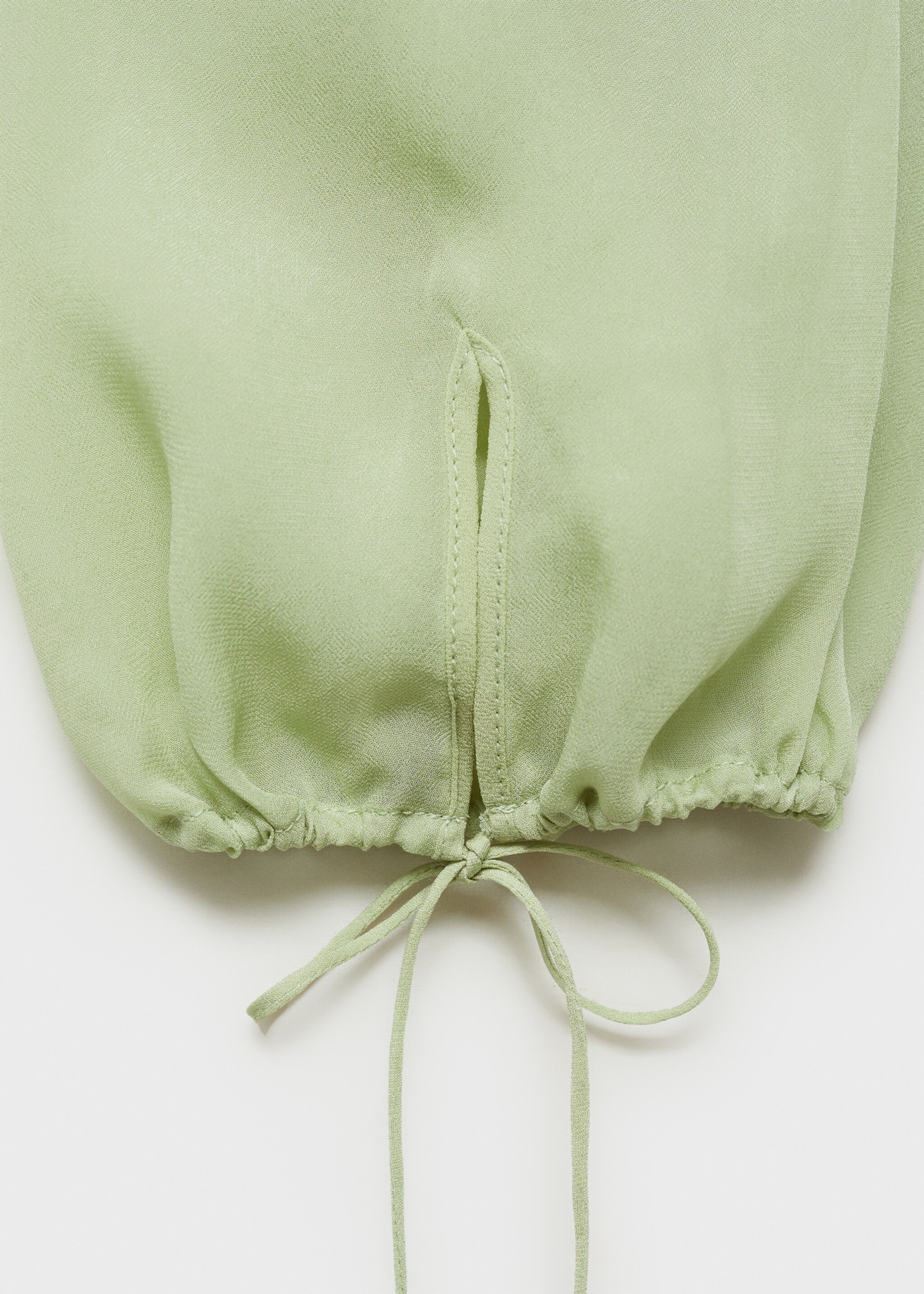 Combined blouse with bow detail - Details of the article 0, Green. Ref: 87095746-00.