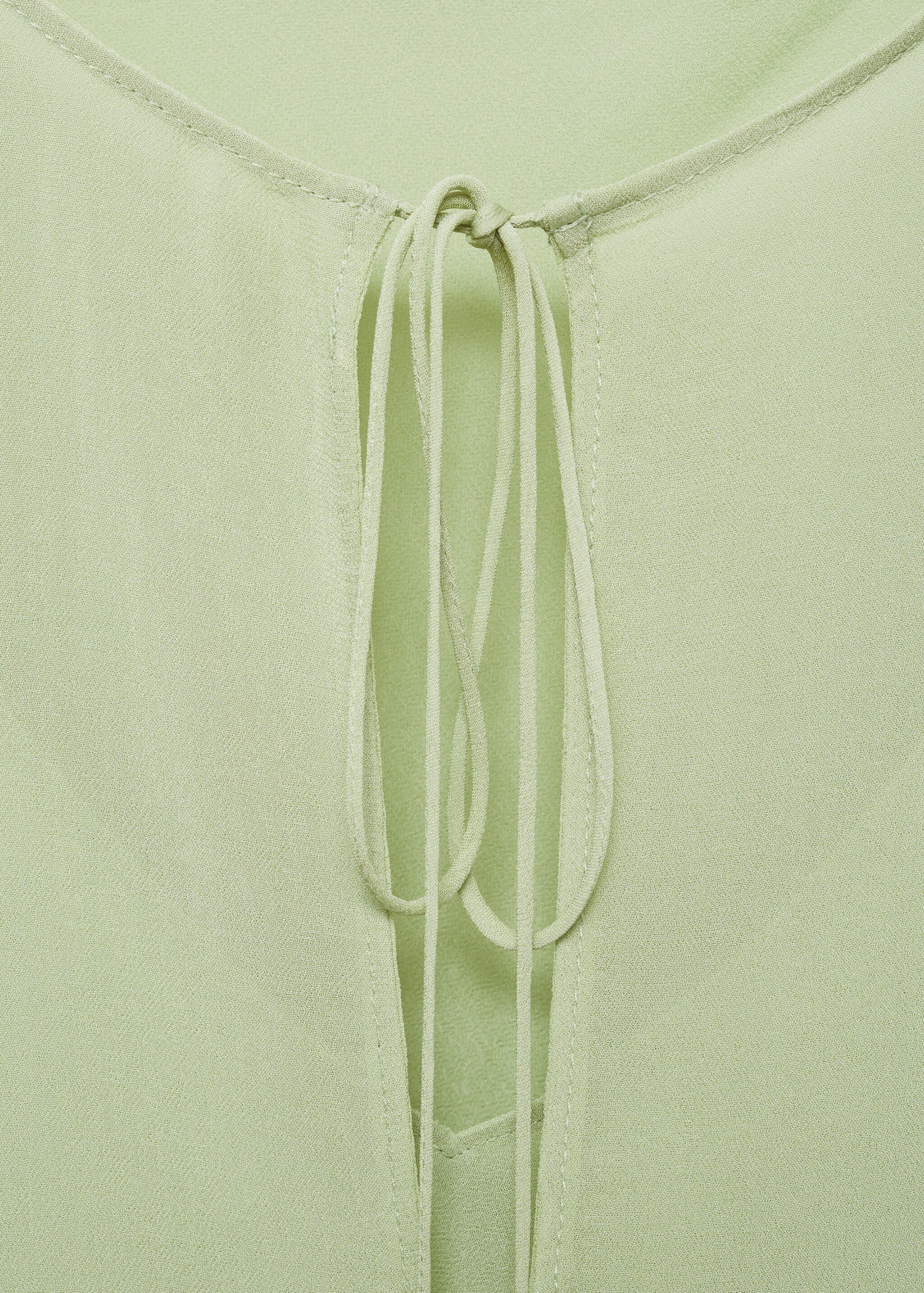 Combined blouse with bow detail - Details of the article 8, Green. Ref: 87095746-00.