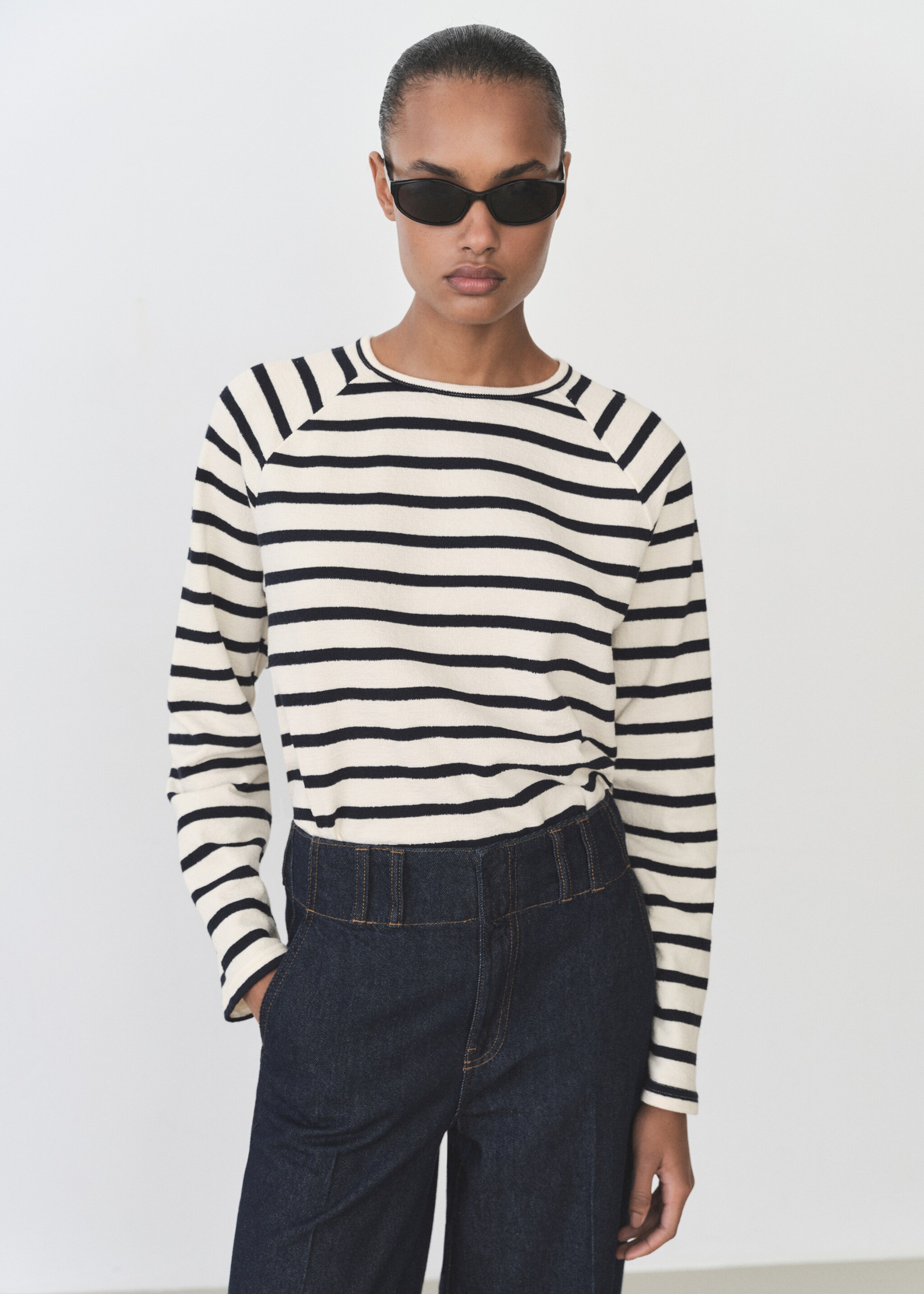 Rundhals-Sweatshirt - Mittlere Ansicht, Marineblau. Ref: 87095748-00.