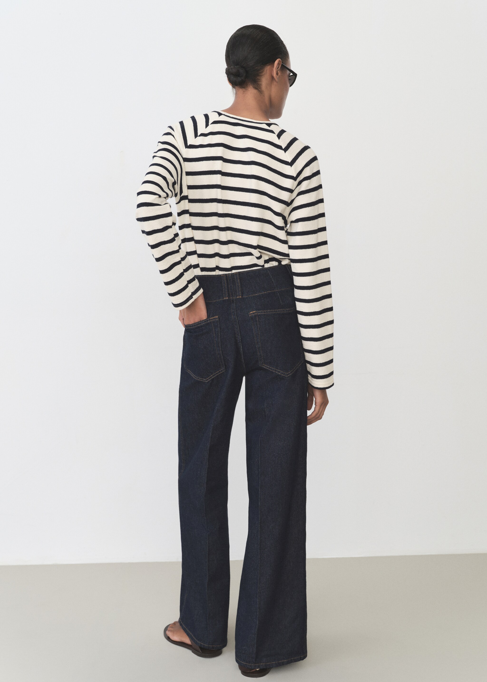 Rundhals-Sweatshirt - Rückseite des Artikels, Marineblau. Ref: 87095748-00.