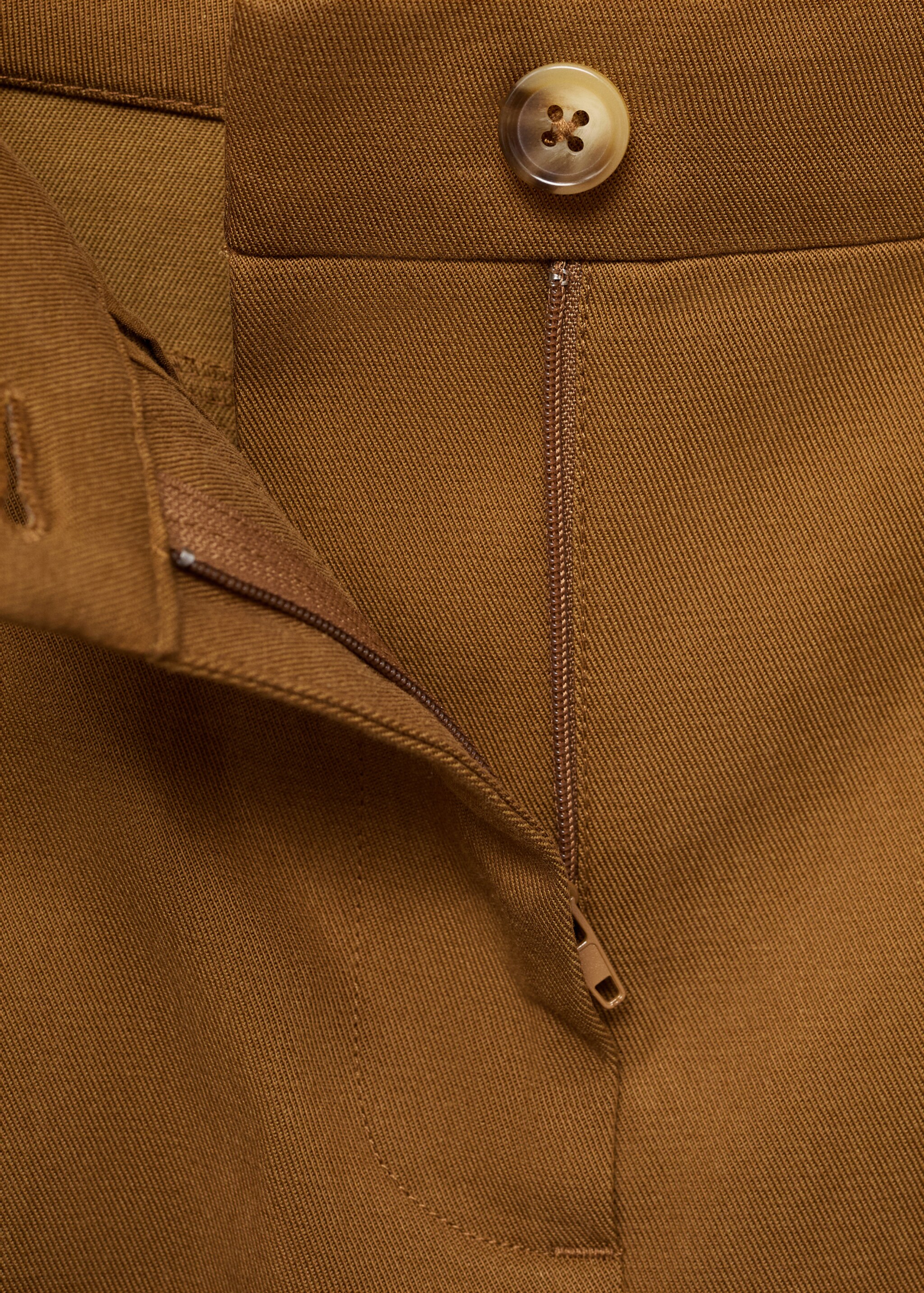 Wide leg trousers in cotton and lyocell blend - Details of the article 0, Tobacco Brown. Ref: 87095755-00.