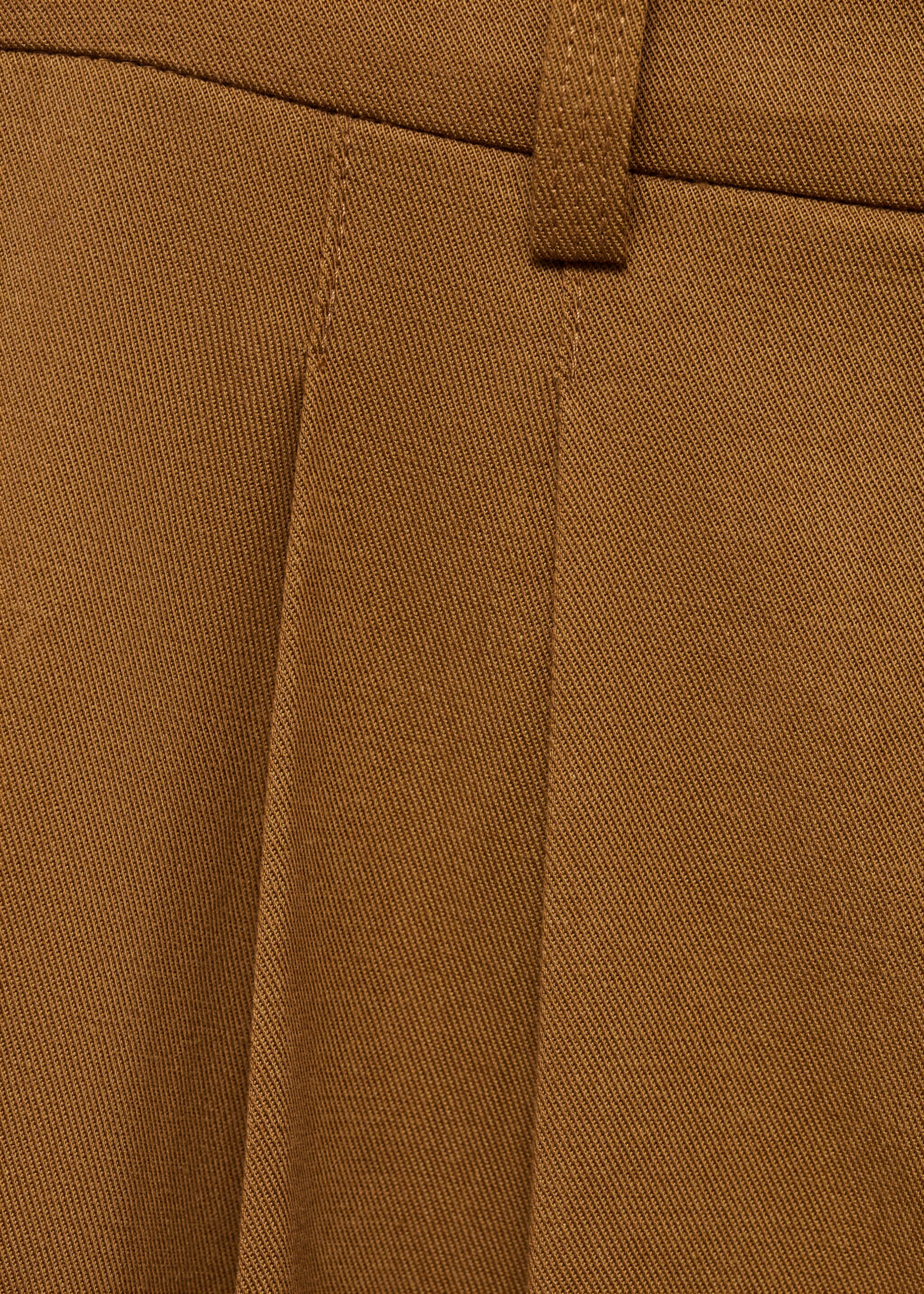 Wide leg trousers in cotton and lyocell blend - Details of the article 8, Tobacco Brown. Ref: 87095755-00.