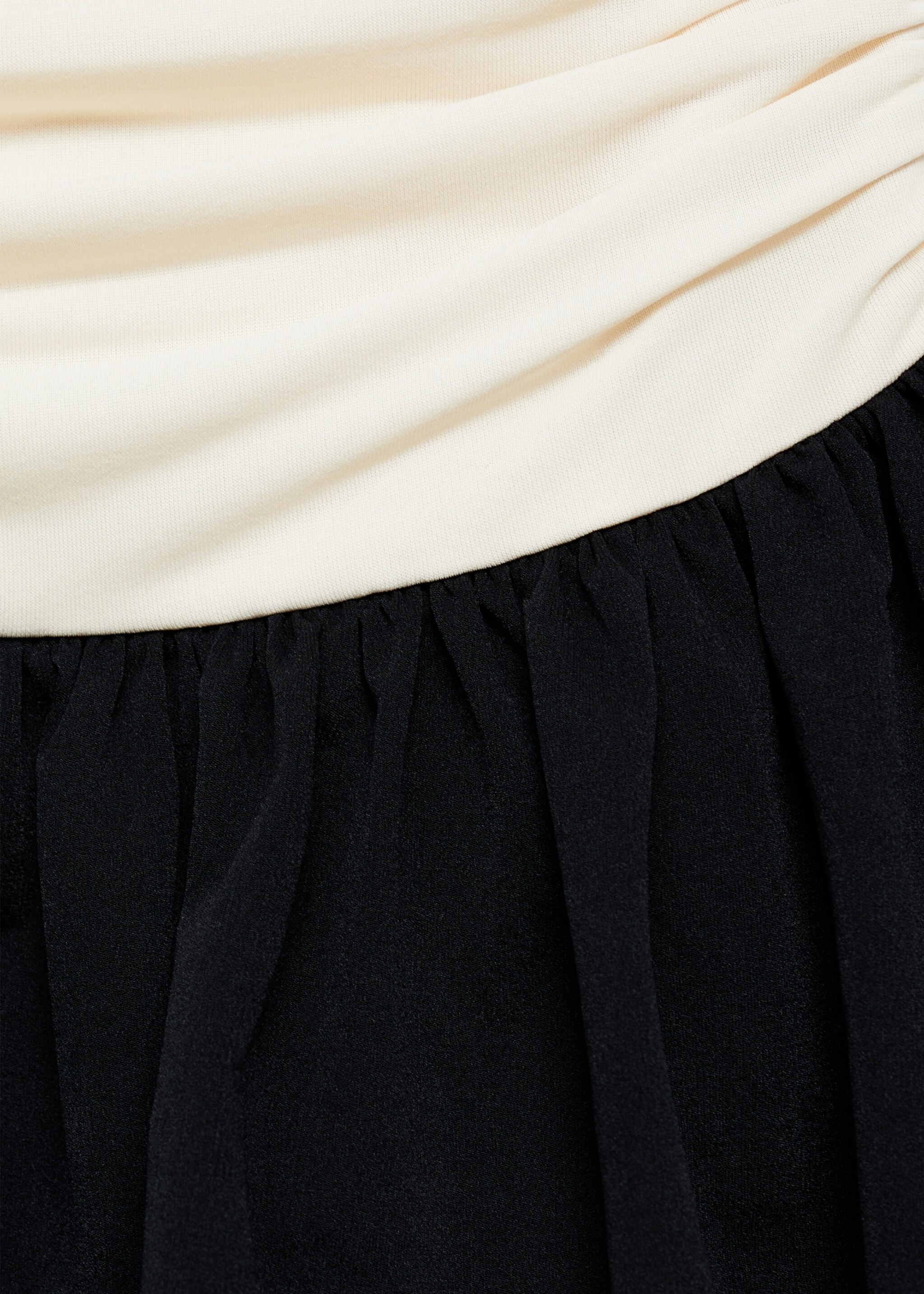 Draped-body balloon skirt dress - Details of the article 0, Ecru. Ref: 87095757-00.