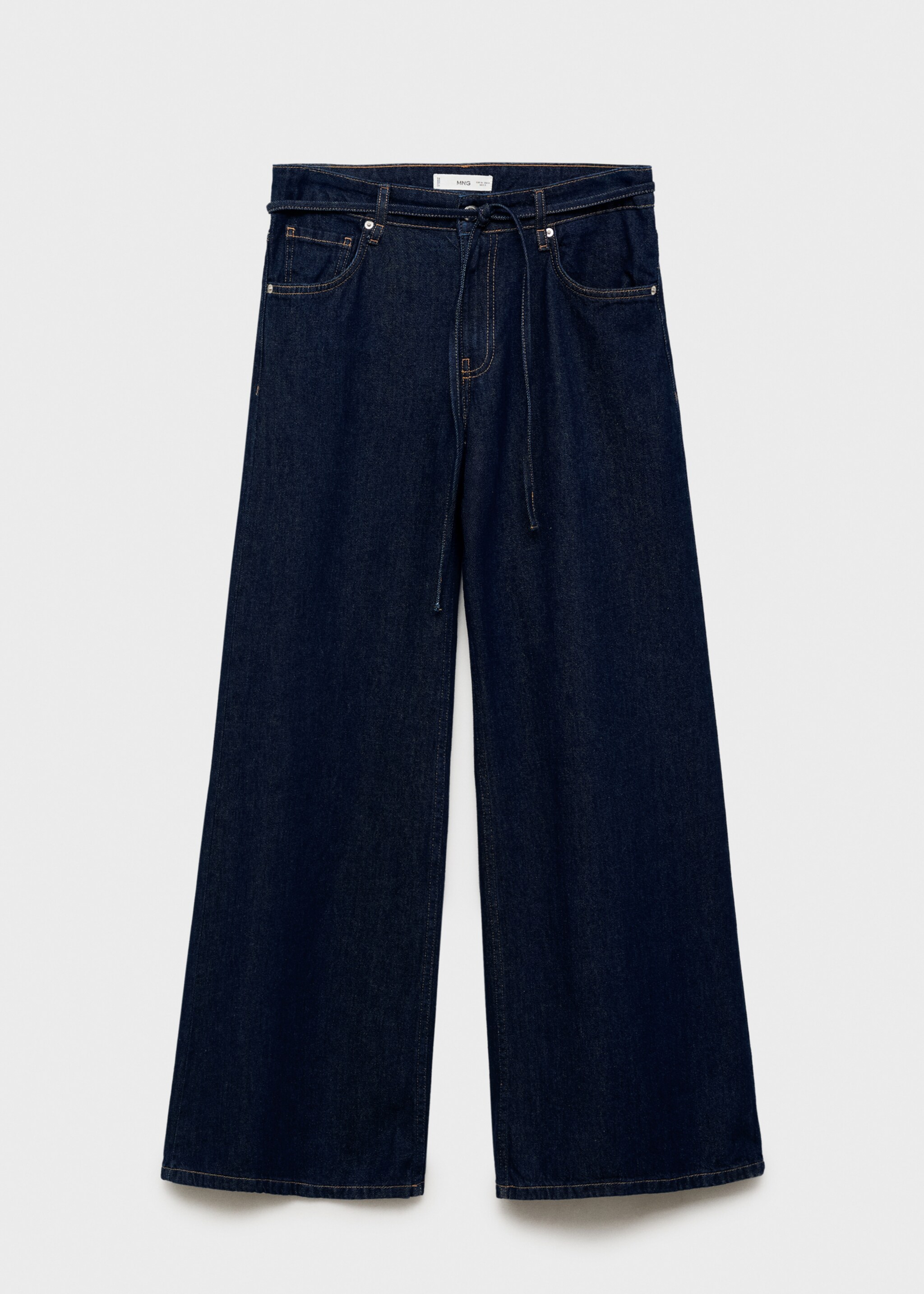 Low-rise wide leg jeans with belt - Article without model, Open Blue. Ref: 87095763-00.