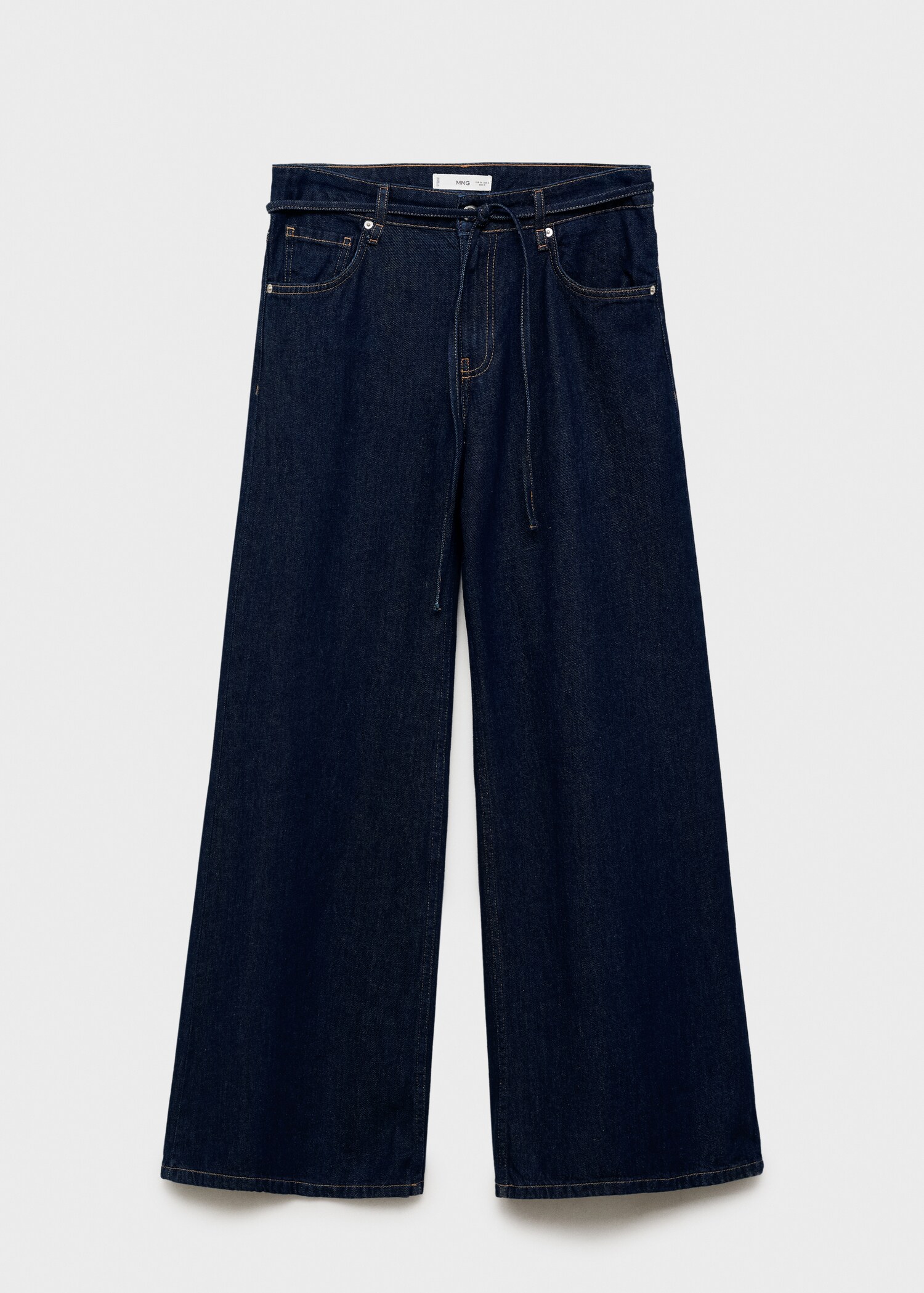 Low-rise wide leg jeans with belt - Article without model