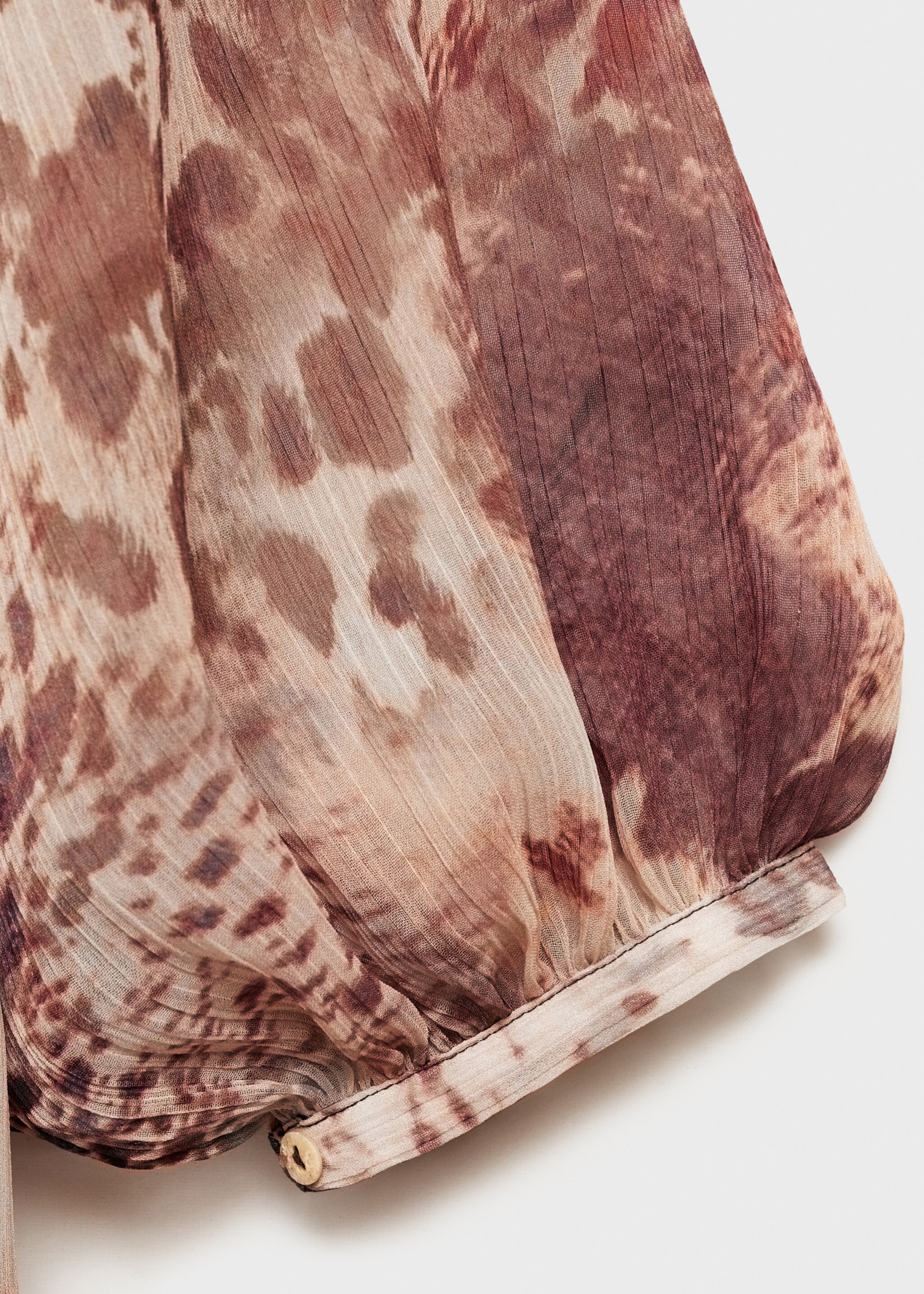 Vestido corto estampado volantes - Details of the article 0, Brown. Ref: 87095767-00.