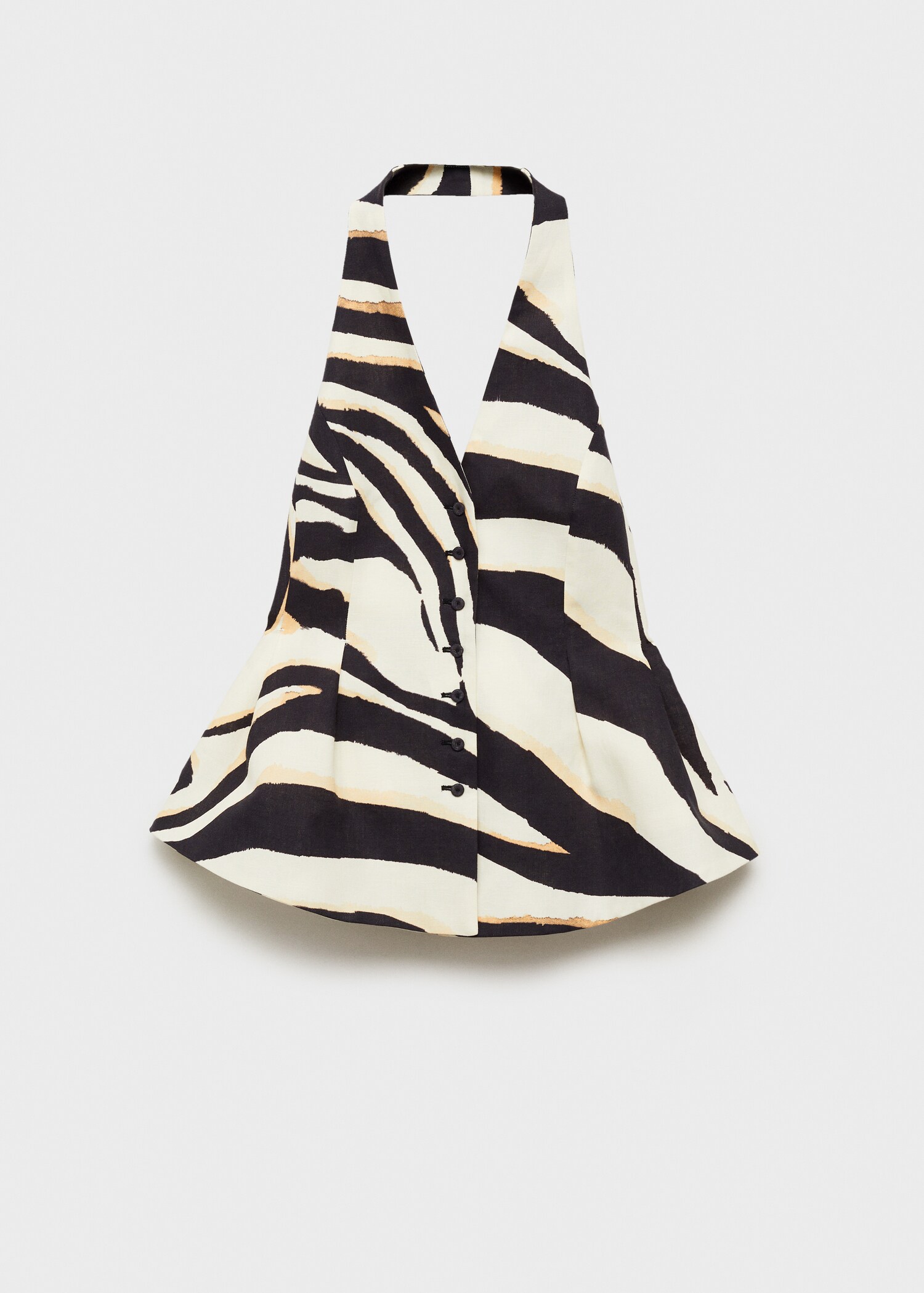 Linen zebra-print halter vest - Article without model
