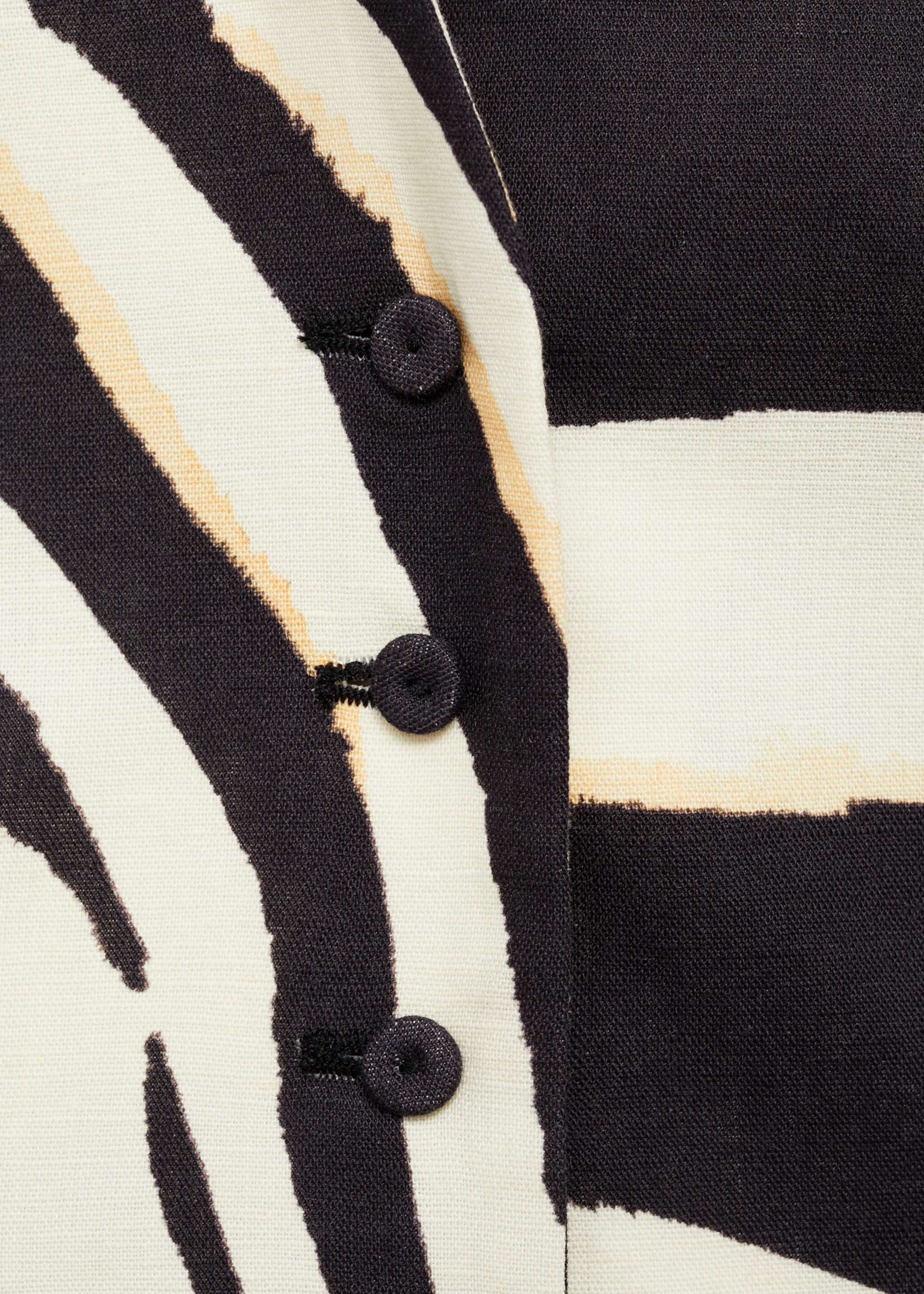 Linen zebra-print halter vest - Details of the article 8, Beige. Ref: 87095768-00.