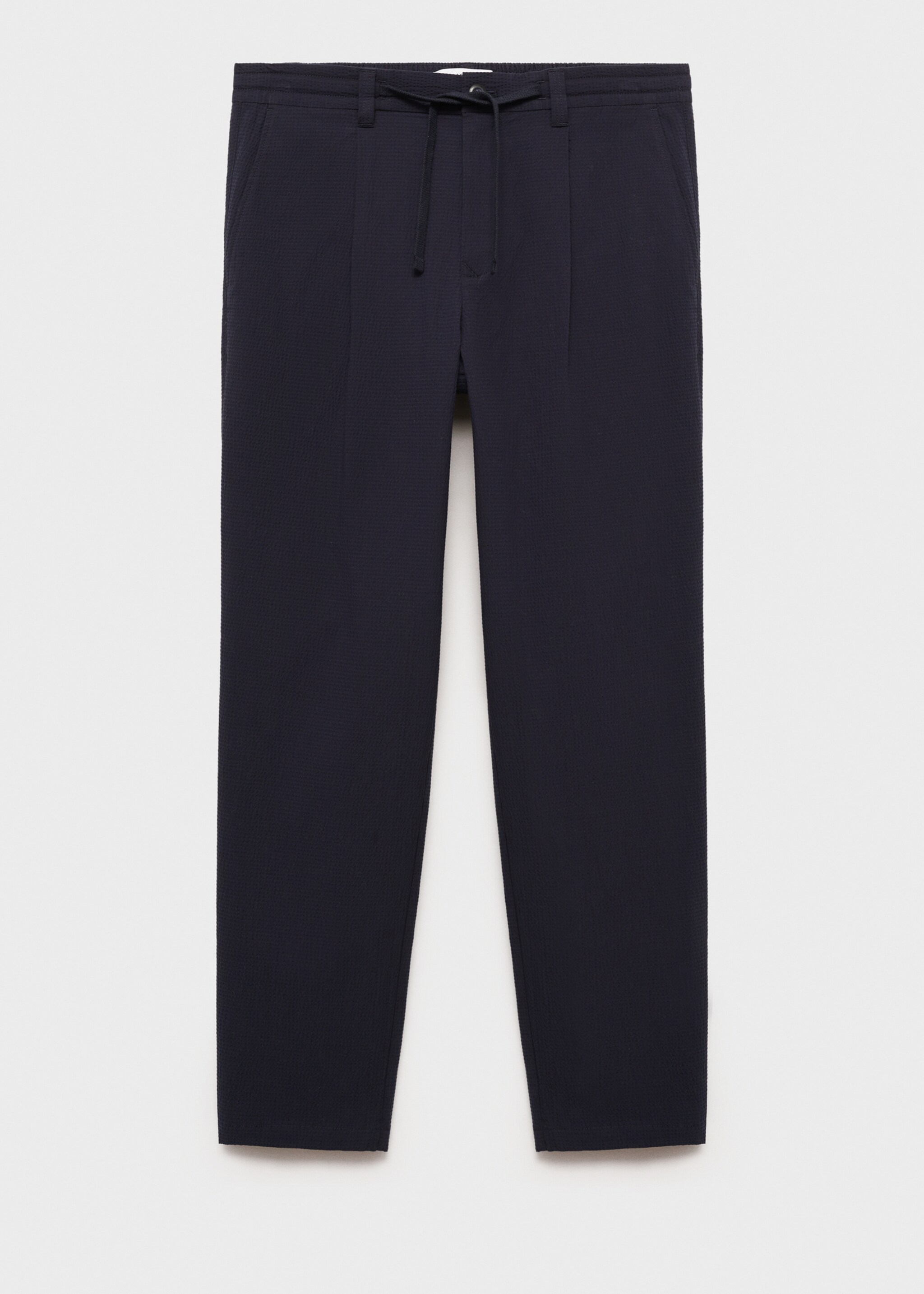 Seersucker cotton trousers - Article without model, Night Blue. Ref: 87095916-00.