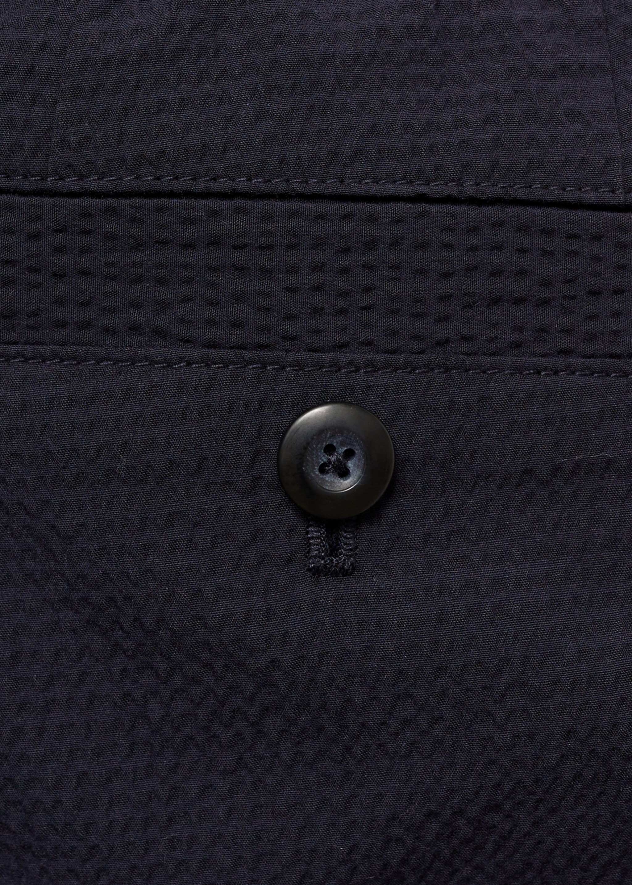 Seersucker cotton trousers - Details of the article 0, Night Blue. Ref: 87095916-00.