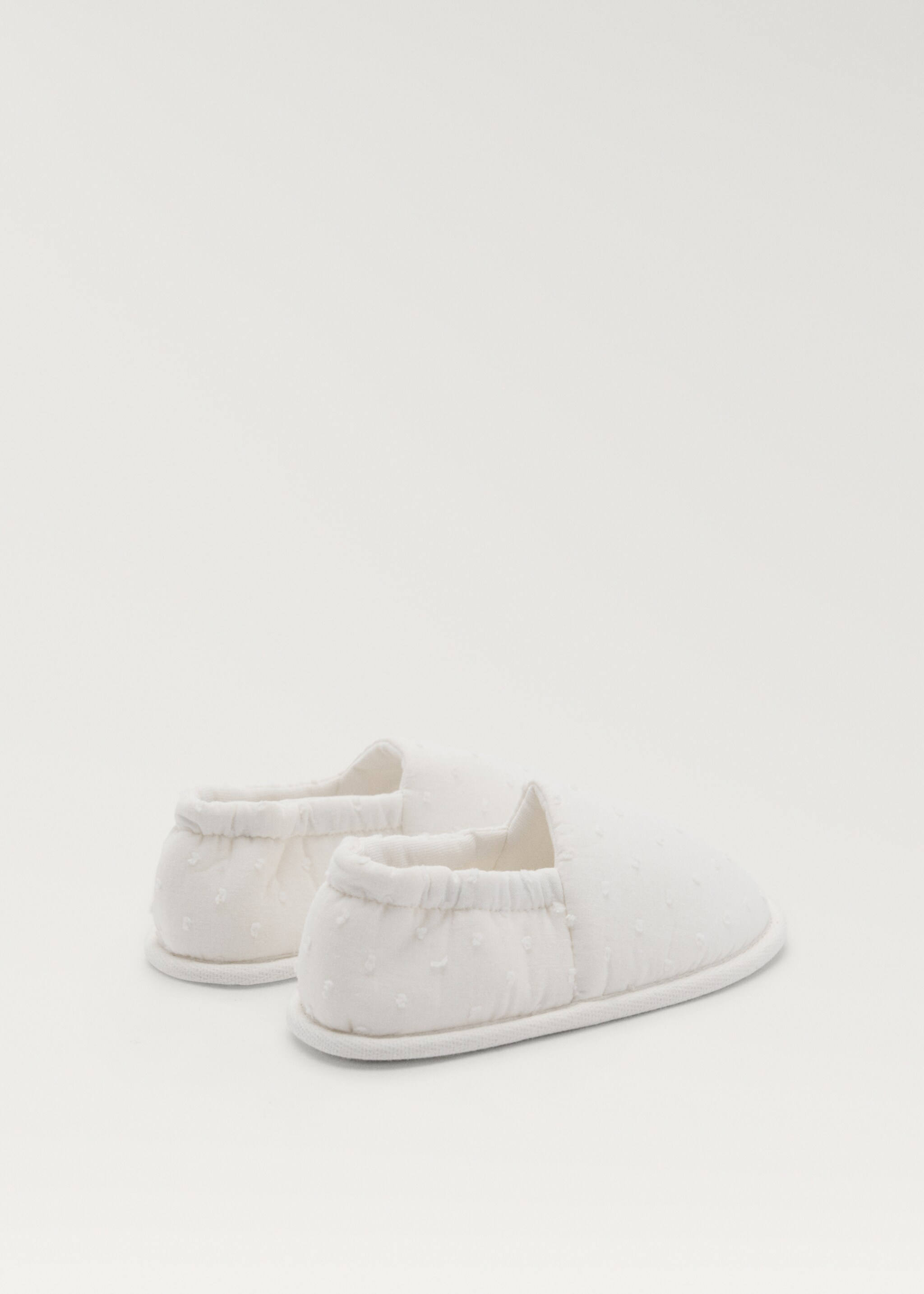 Poplin slippers - Details of the article 1, White. Ref: 87095921-00.