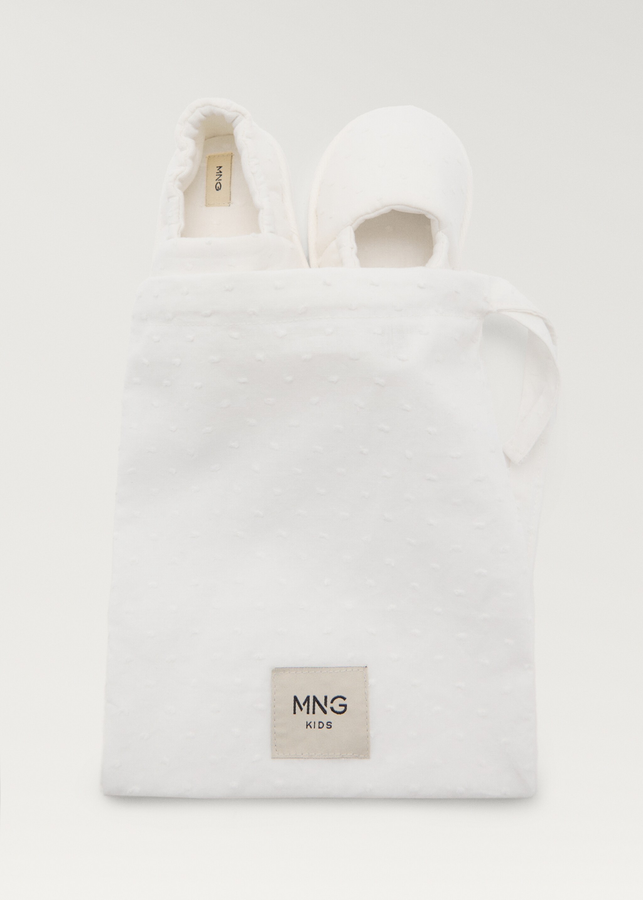 Poplin slippers - Details of the article 4, White. Ref: 87095921-00.