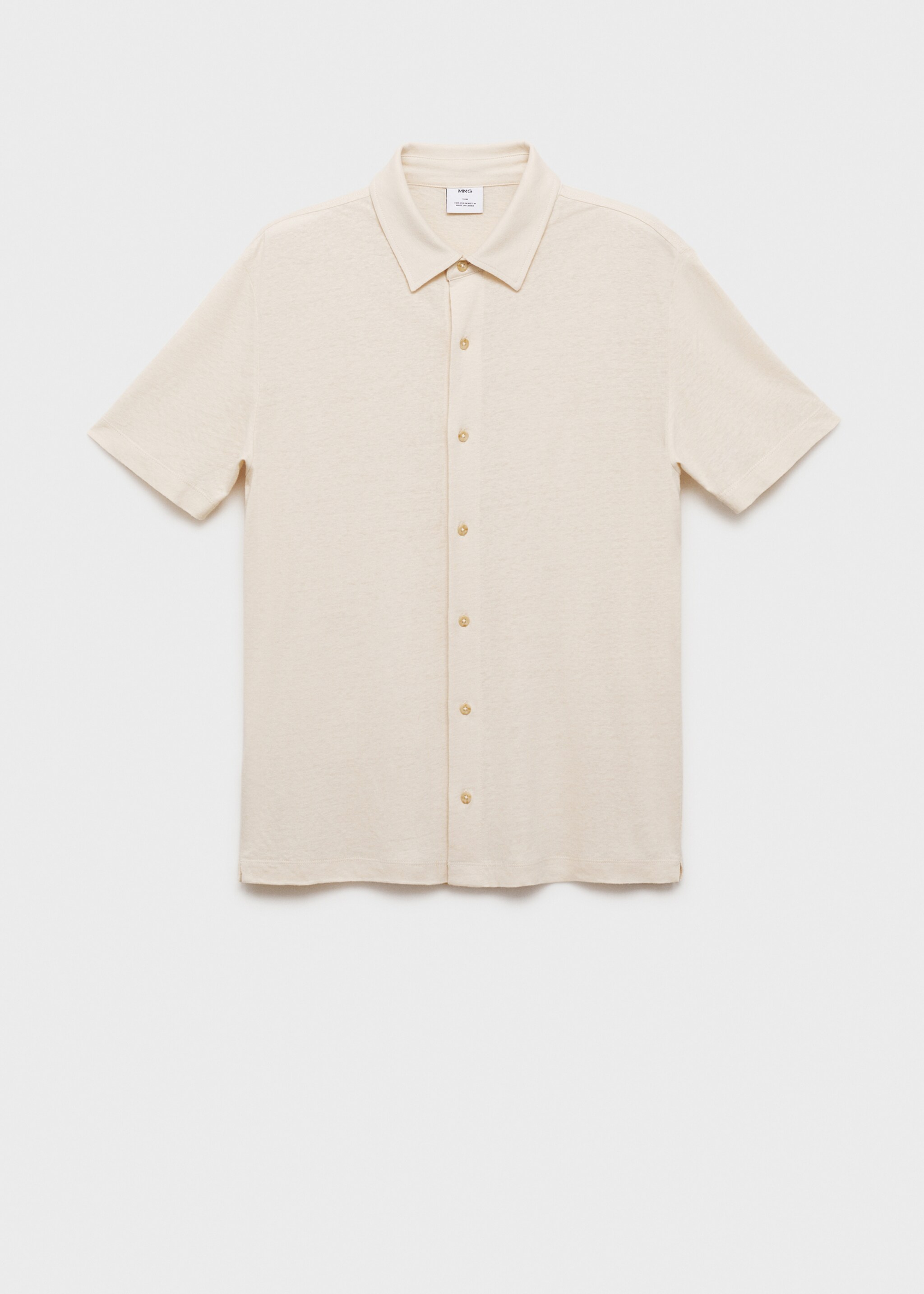 Regular-fit linen shirt - Article without model, Ivory White. Ref: 87095922-00.