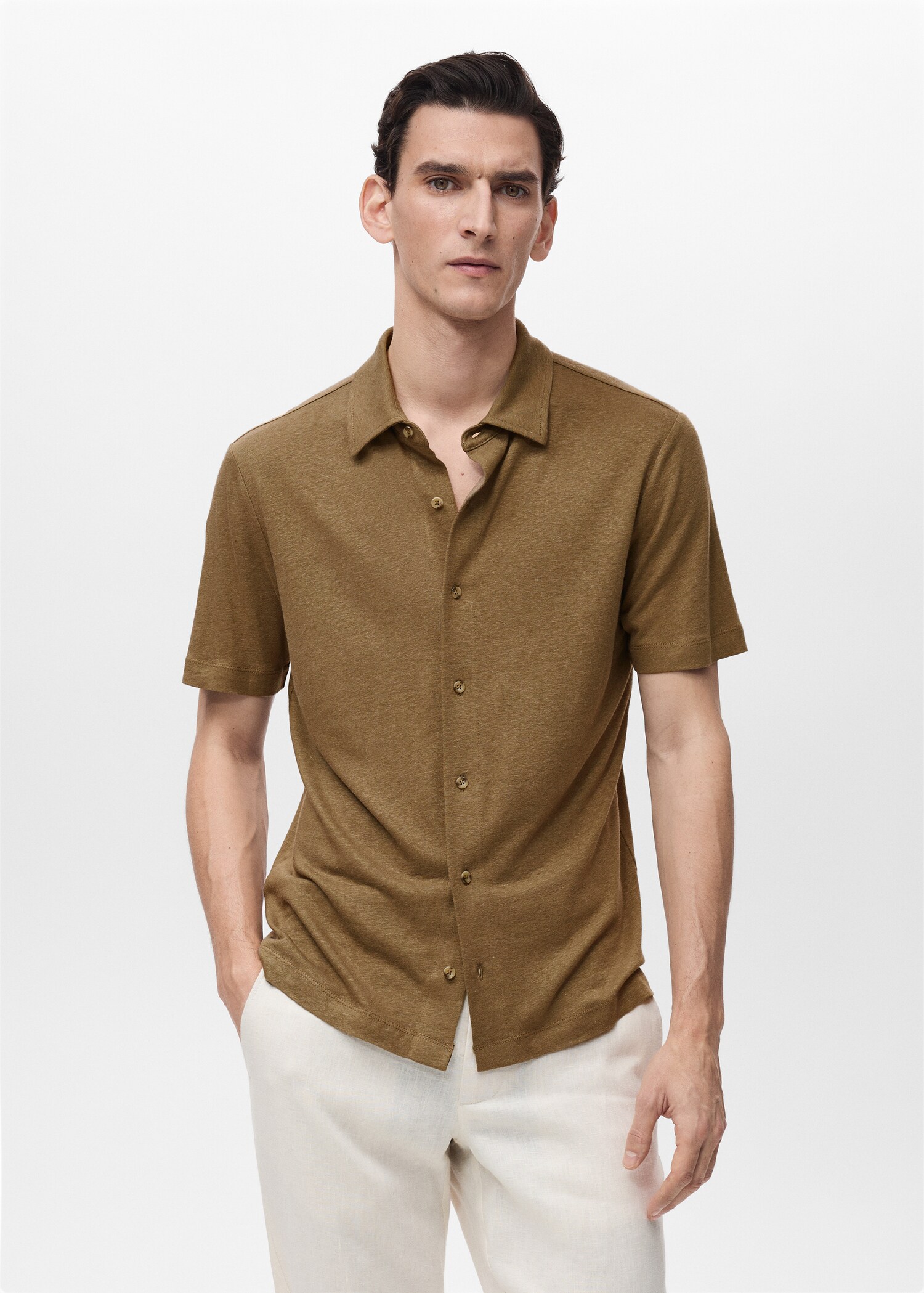 Regular-fit linen shirt - Medium plane