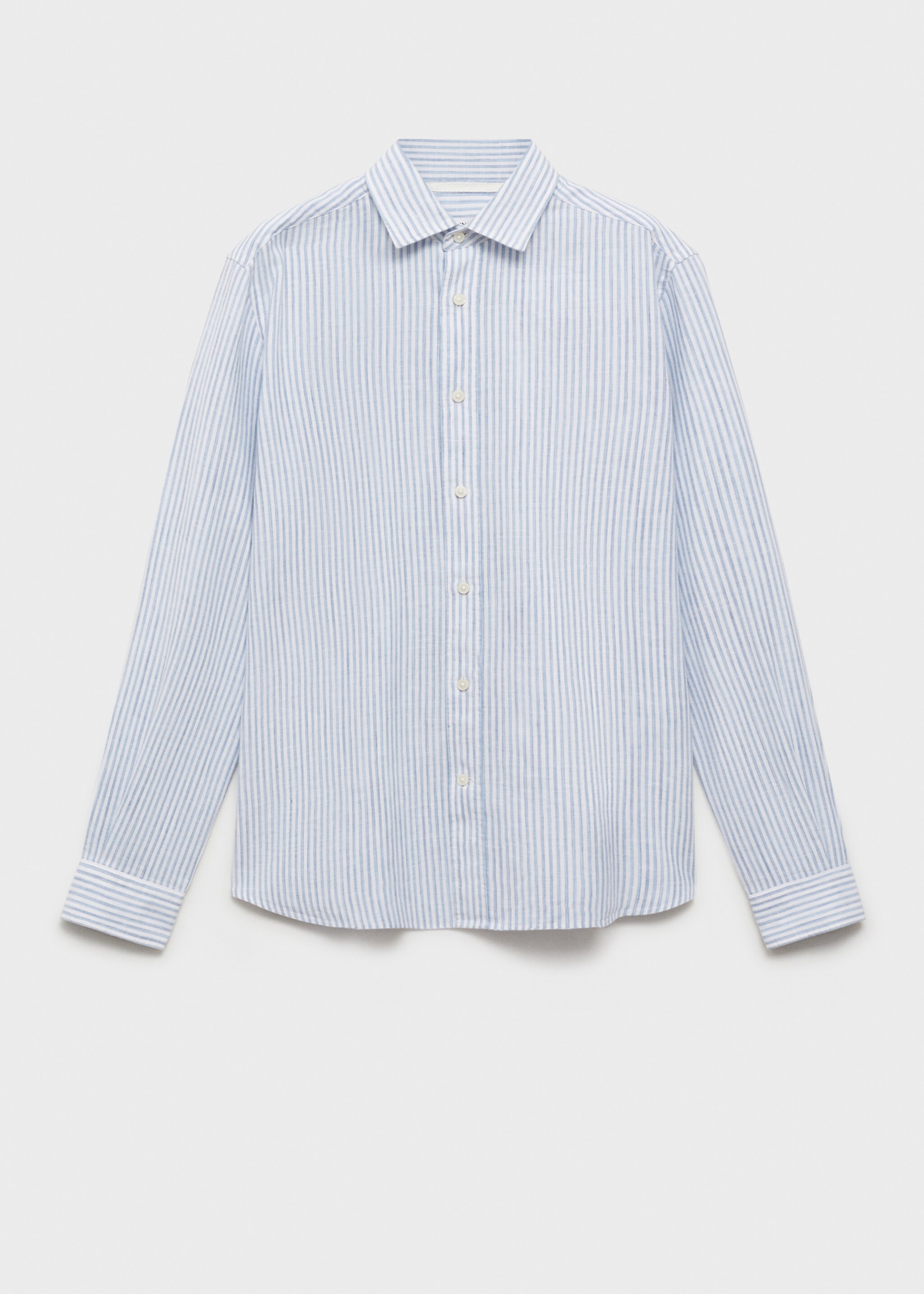 Chemise lin à rayures regular-fit - Article sans modèle, Bleu ciel. Ref: 87095927-00.