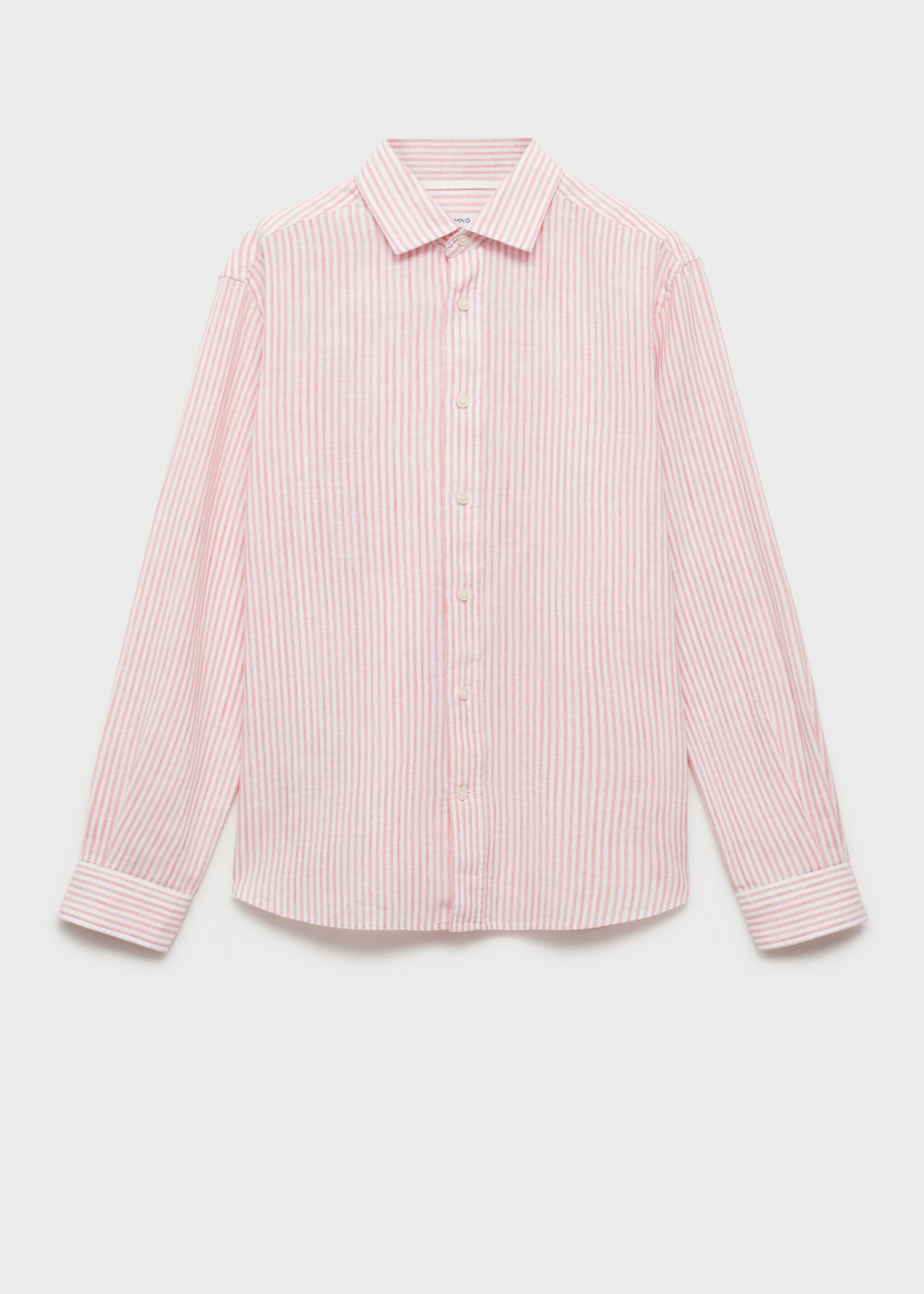 Regular fit striped linen shirt - Article without model, Light Pink. Ref: 87095927-00.