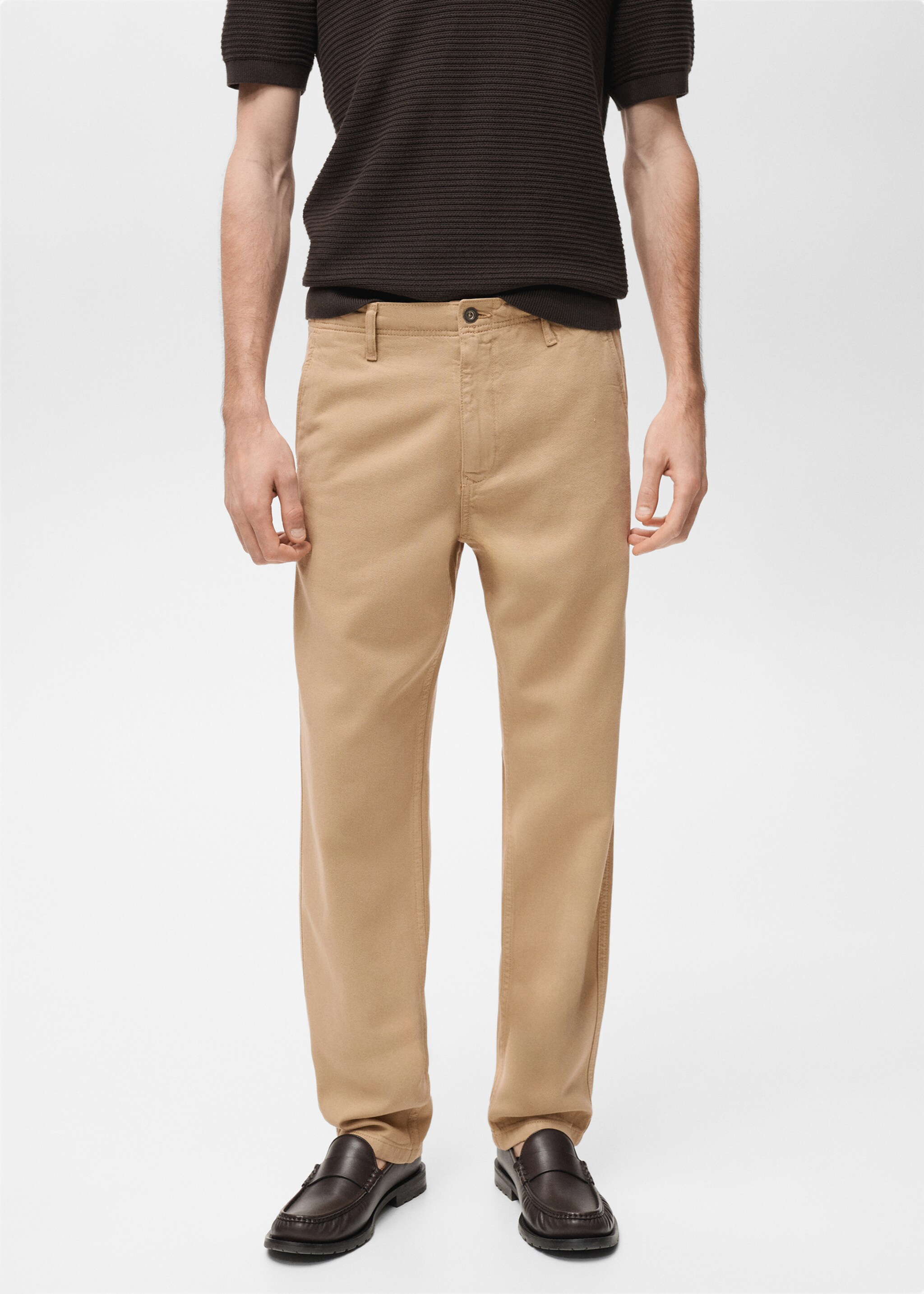 Jeans lyocell regular fit - Mittlere Ansicht, Beige. Ref: 87095929-00.