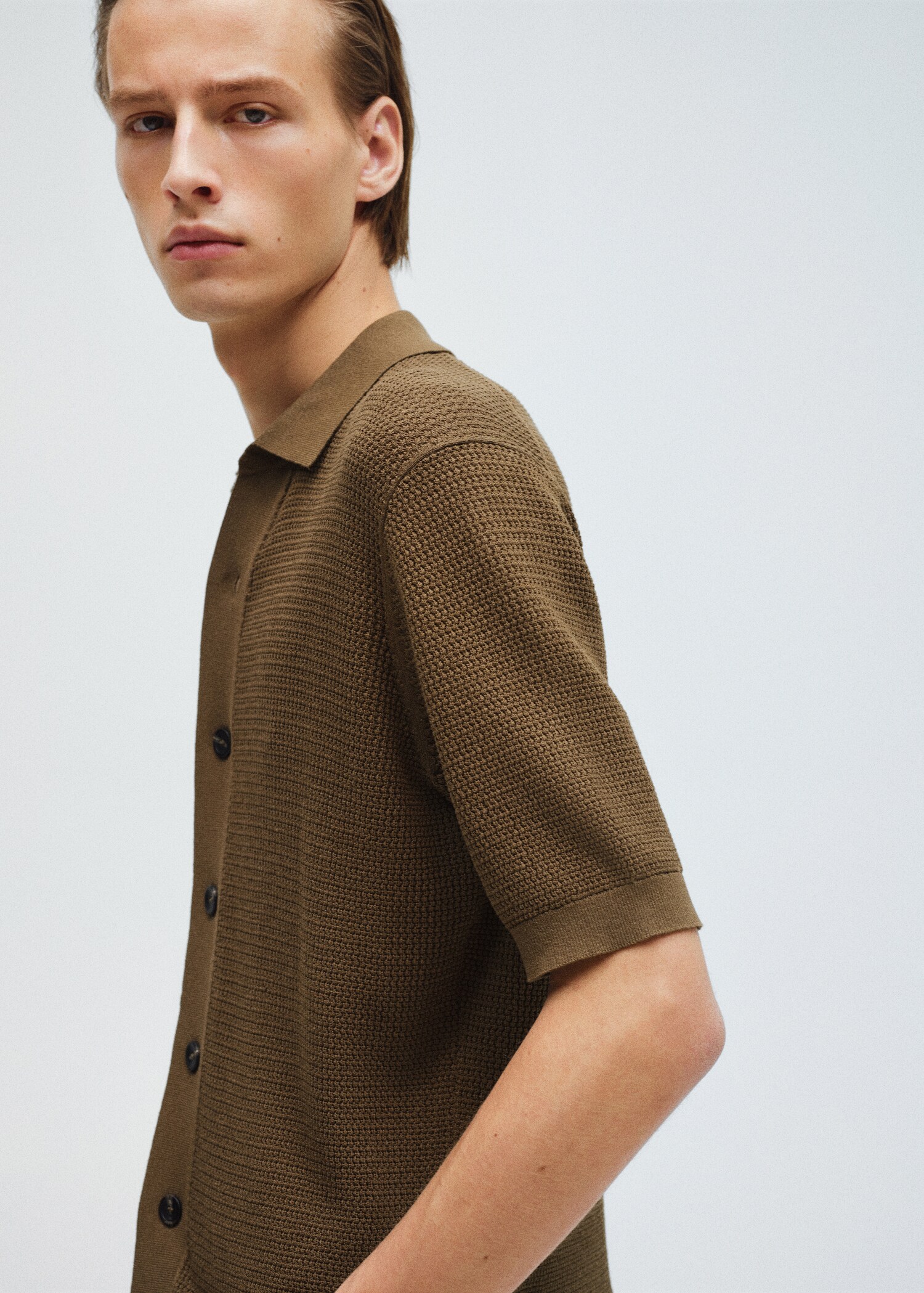 Structured knitted shirt - Details of the article 3