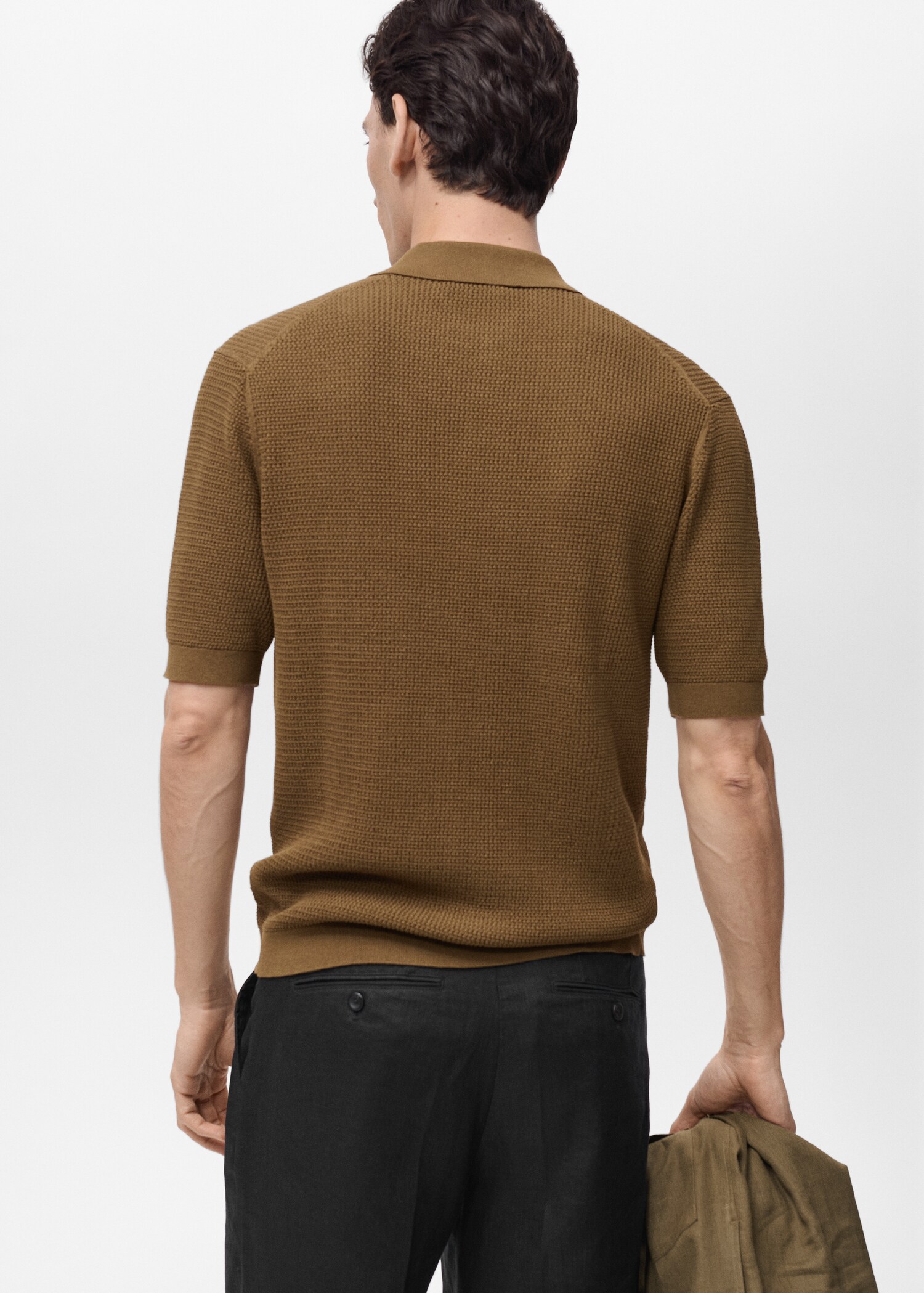 Structured knitted shirt - Reverse of the article
